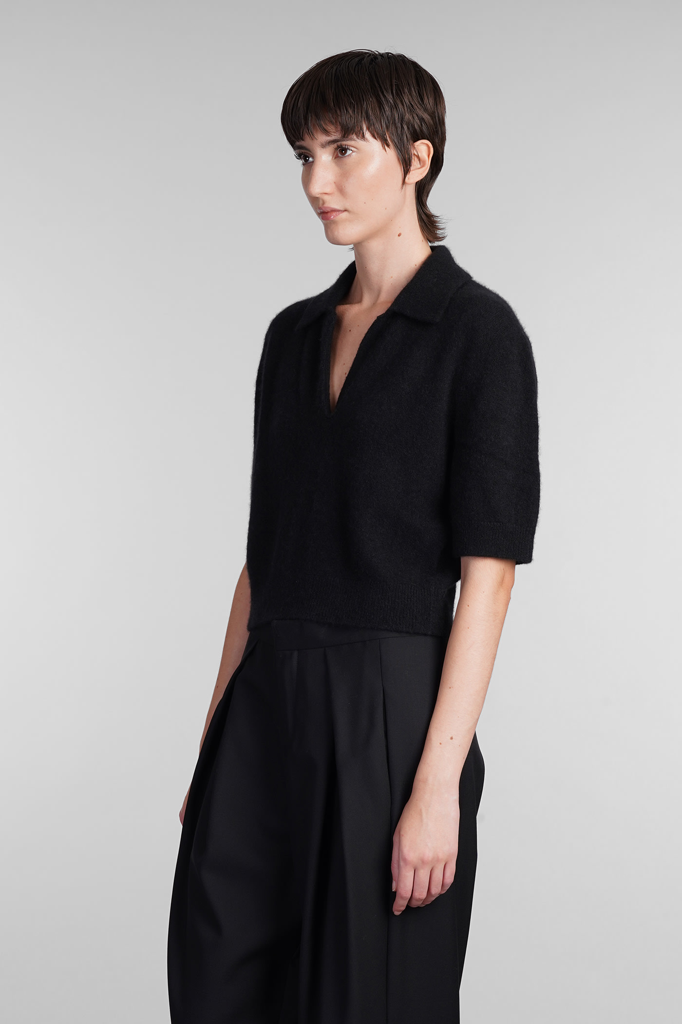 Shop Laneus Polo In Black Cashmere