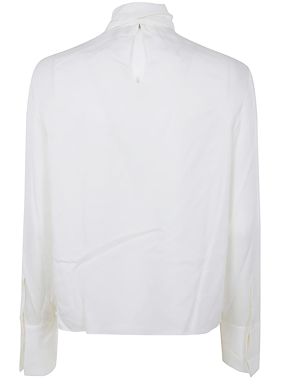 Shop Theory Wide Tie Turtleneck Shirt In Ivory