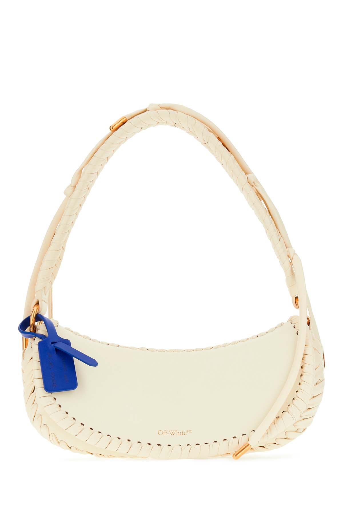 Shop Off-white Ivory Leather Edge Shoulder Bag In 6100