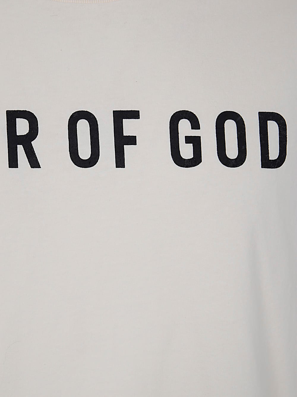 Shop Fear Of God Short Sleeve Tee Logo Black Print In Cream