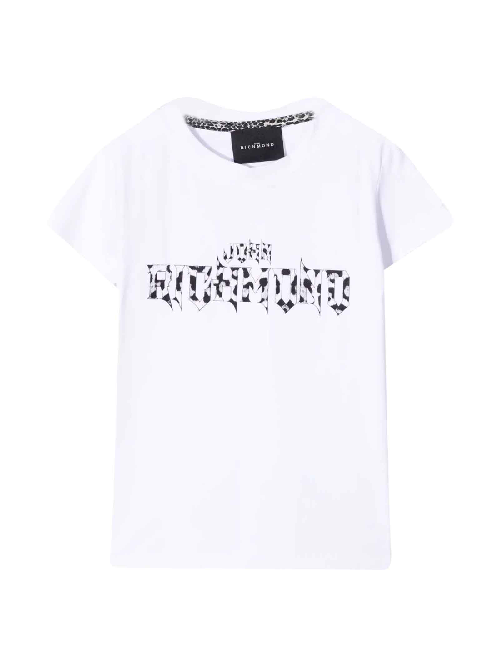 John Richmond White T-shirt With Black Print