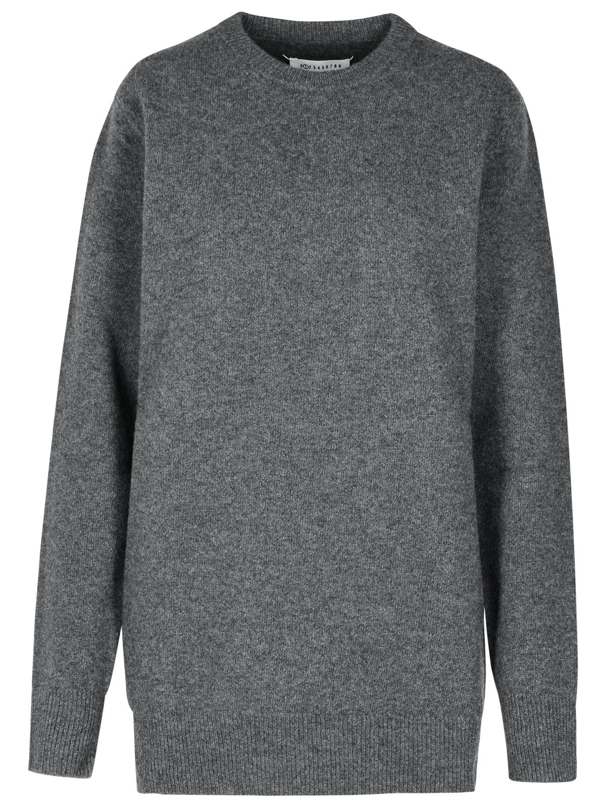 Shop Maison Margiela Over Grey Wool Sweater