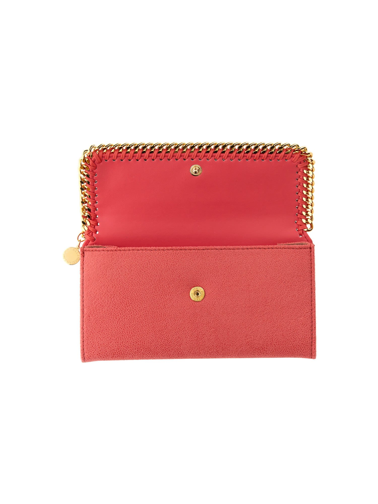 Shop Stella Mccartney Continental Falabella Wallet In Bright Pink