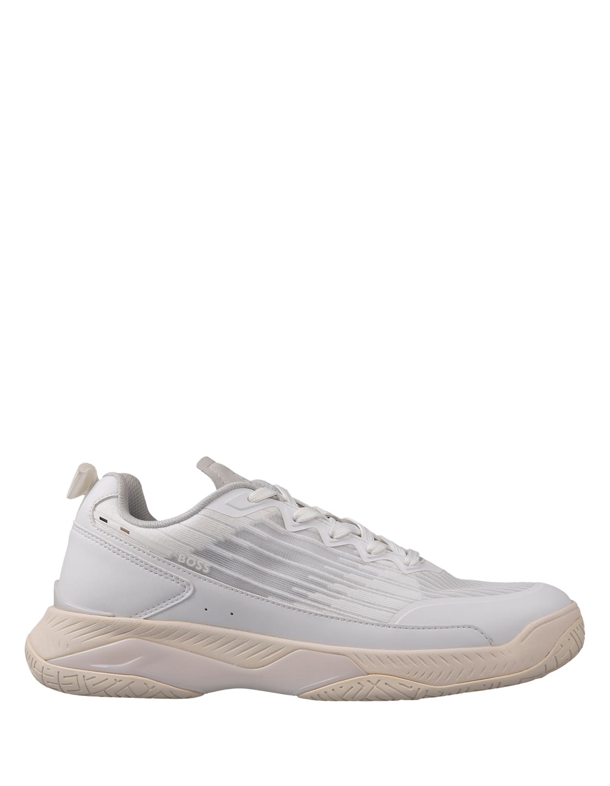 Shop Hugo Boss White Sneakers In Mixed Materials With Non-slip Sole