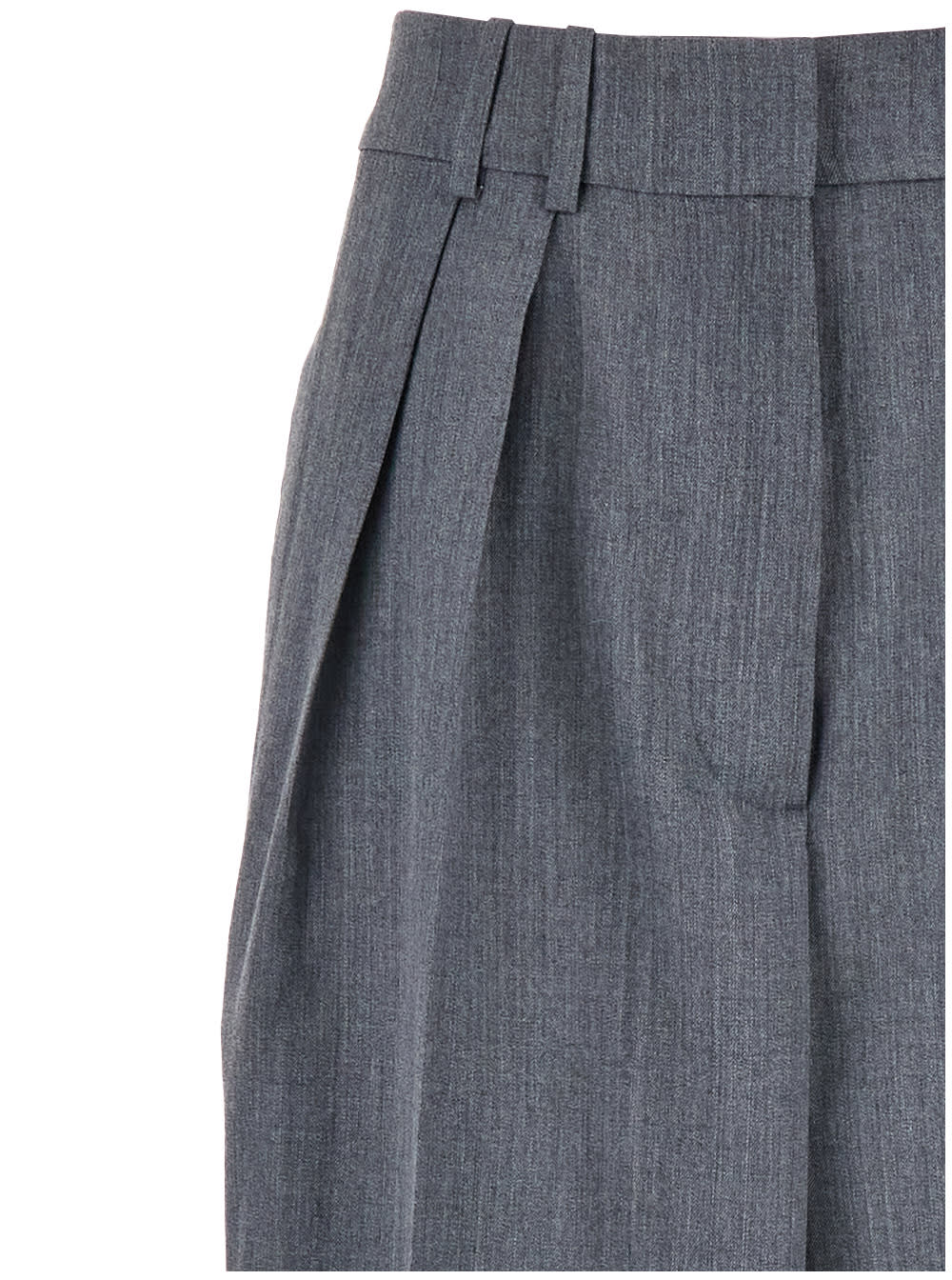 ROHE GREY PANTS WITH PENCES AND WIDE LEG IN WOOL BLEND WOMAN