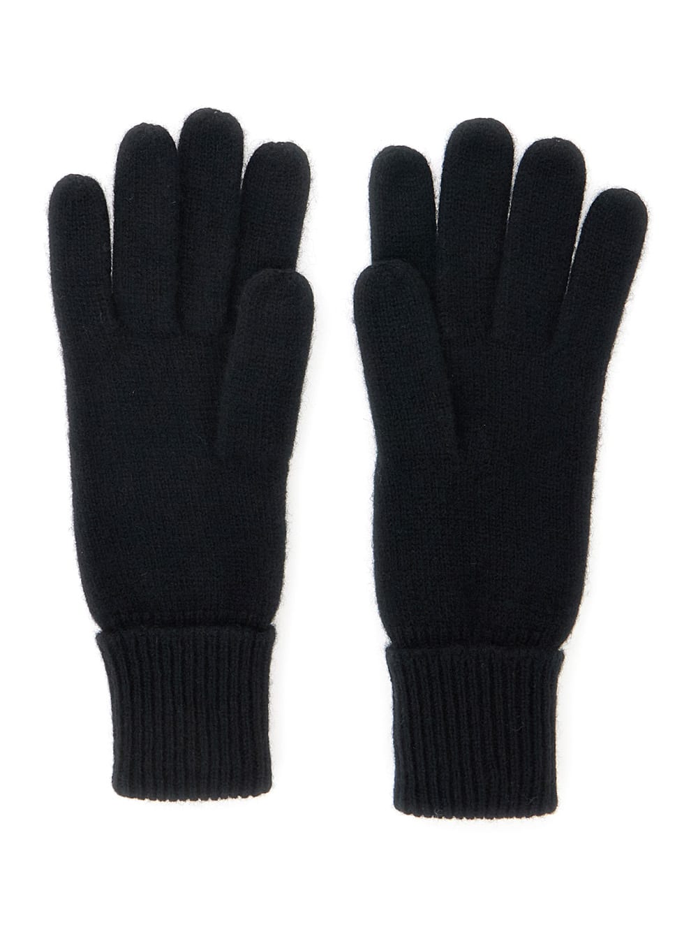Helen Kaminski Blaire Black Gloves With Logo Plaque Detail On The Front And Ribbed Details In Cashmere Woman In Black