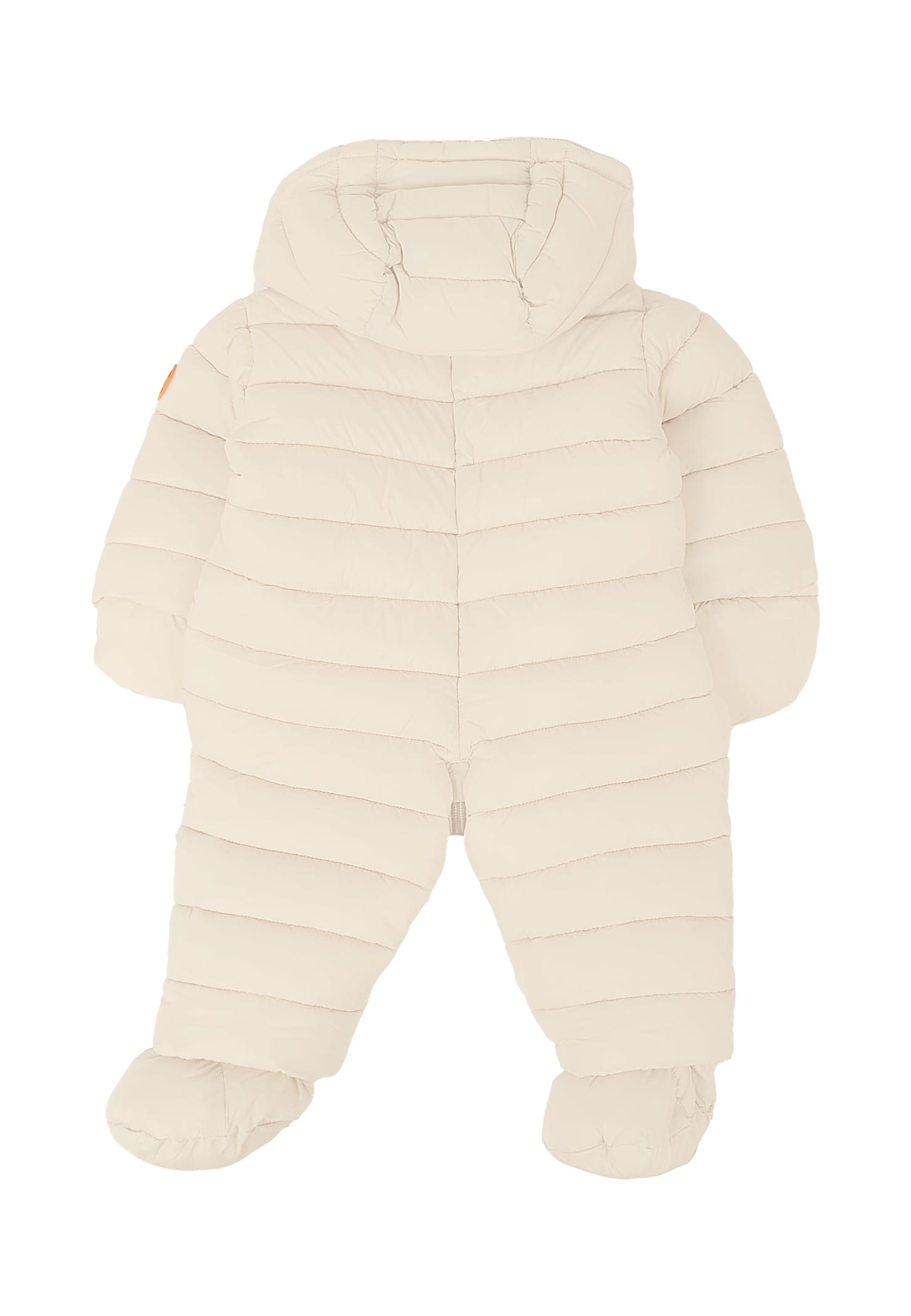 Save The Duck Beige Down Jacket For Babykids With Logo In Neutral