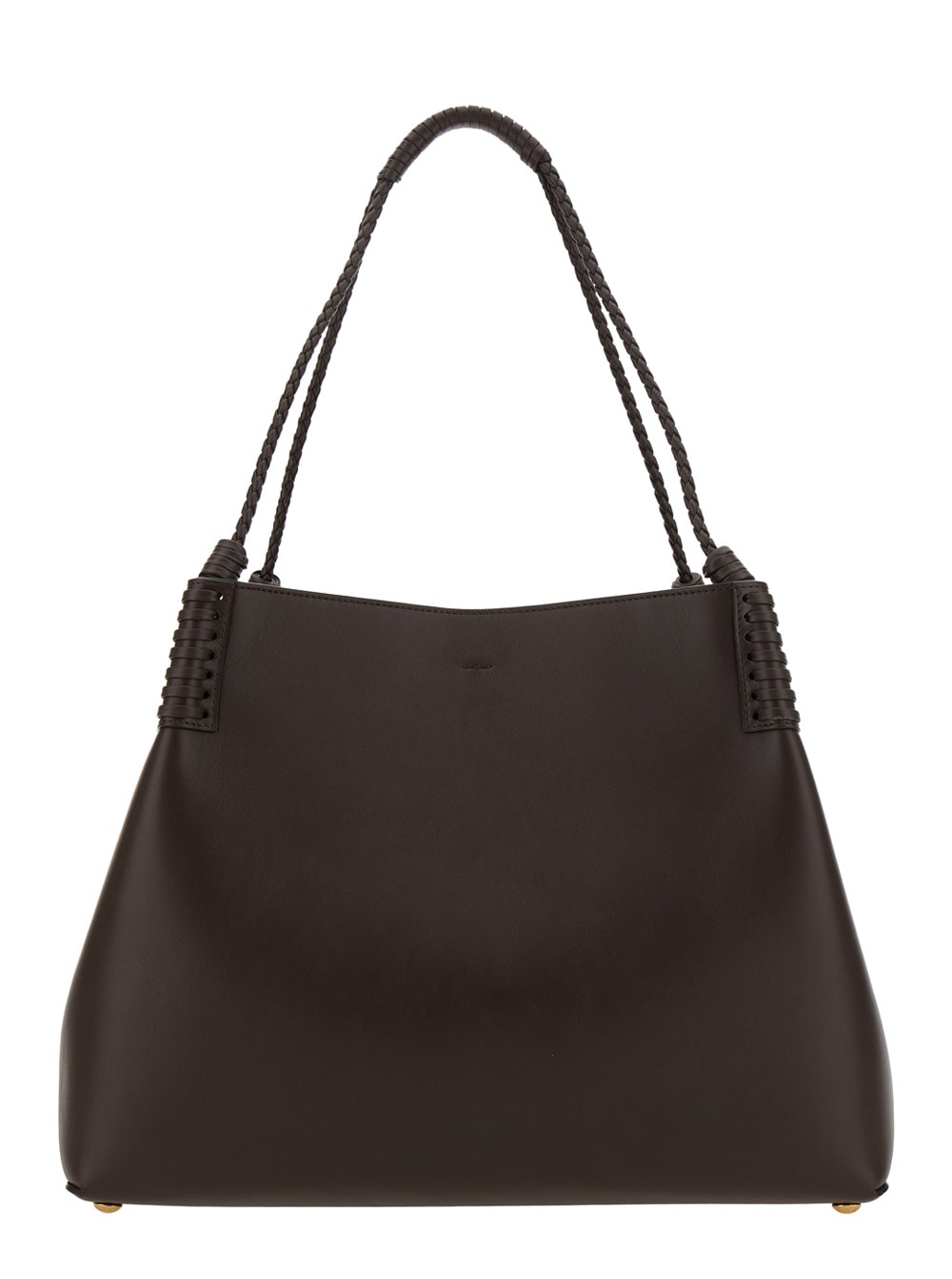 Etro Libra Brown Shoulder Bag With Maxi Logo On The Front In Leather Woman In Brown