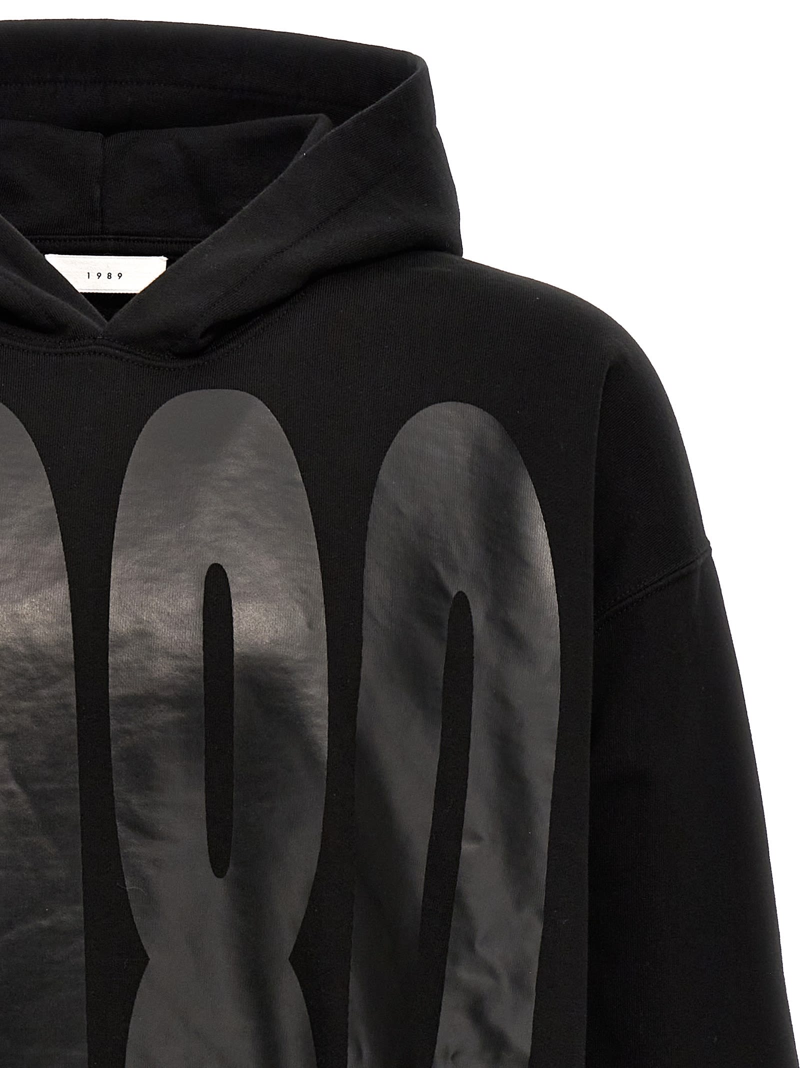 Shop 1989 Studio 1989 Faded Logo Hoodie In Black