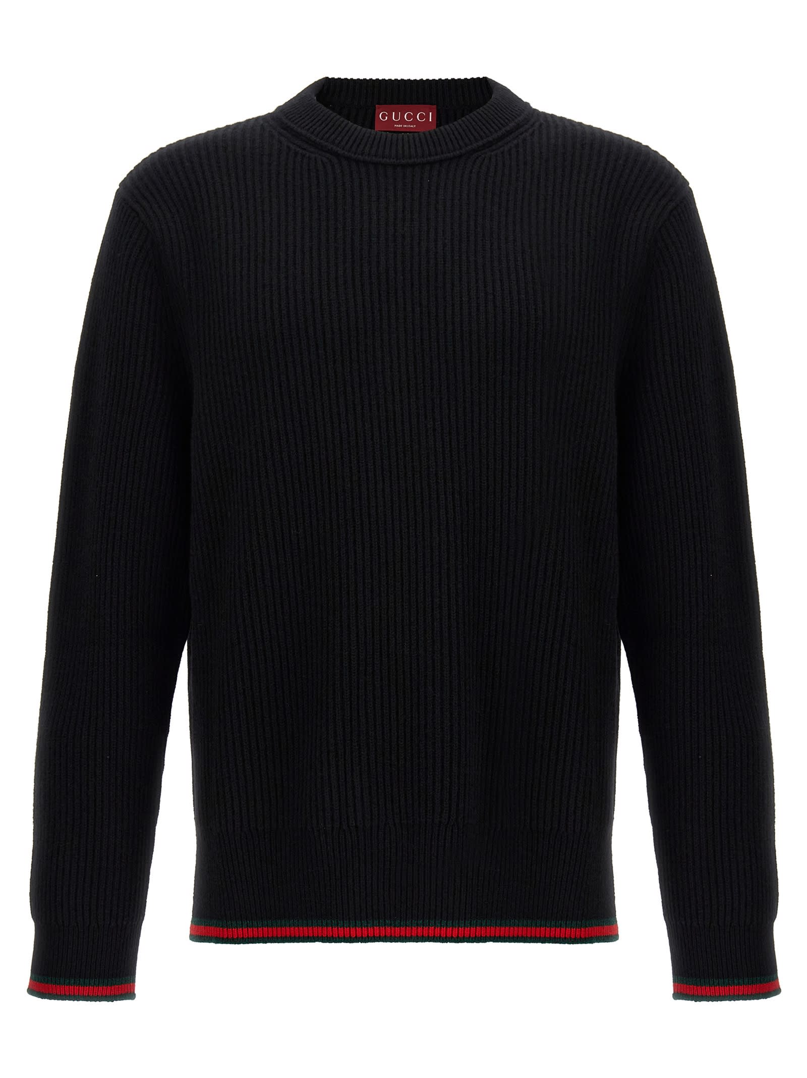 Shop Gucci Web Tape Sweater In Black