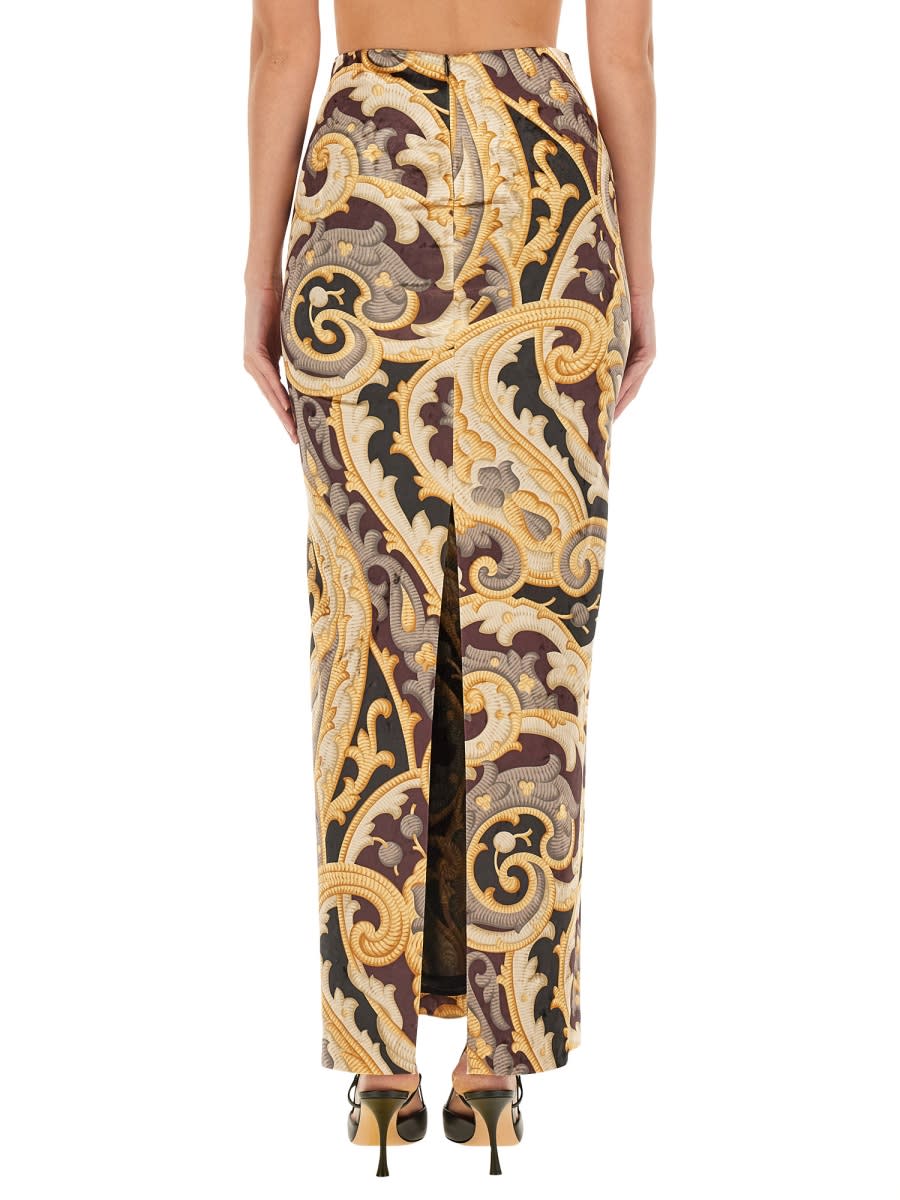 Shop Etro Long Skirt In Multicolour