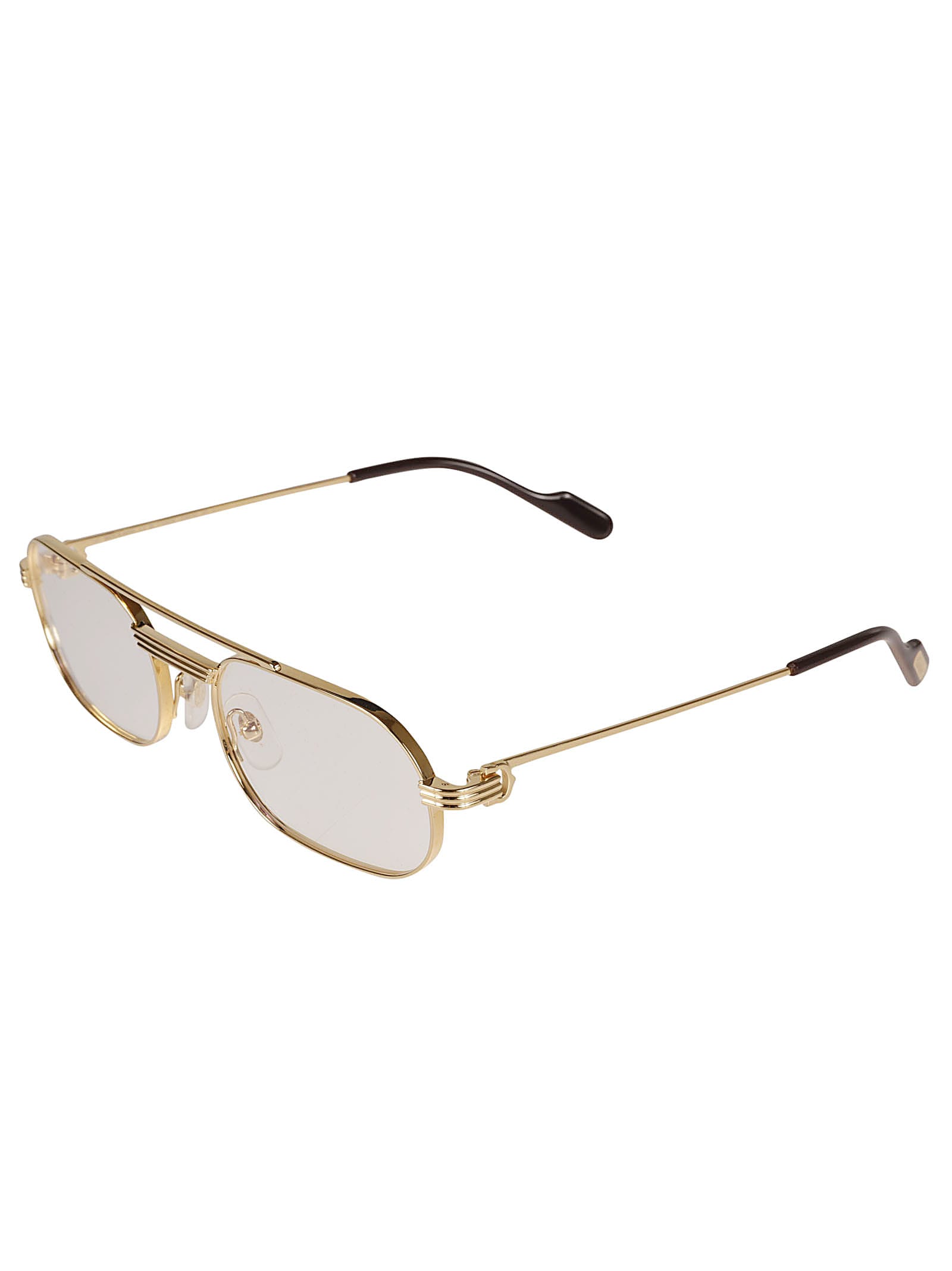 Shop Cartier Aviator Oval Frame In Gold