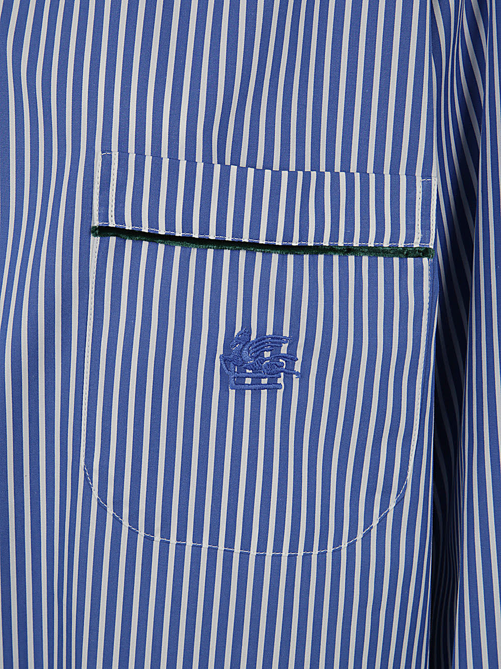 Shop Etro Striped Popeline Shirt In Stripes Light Blue