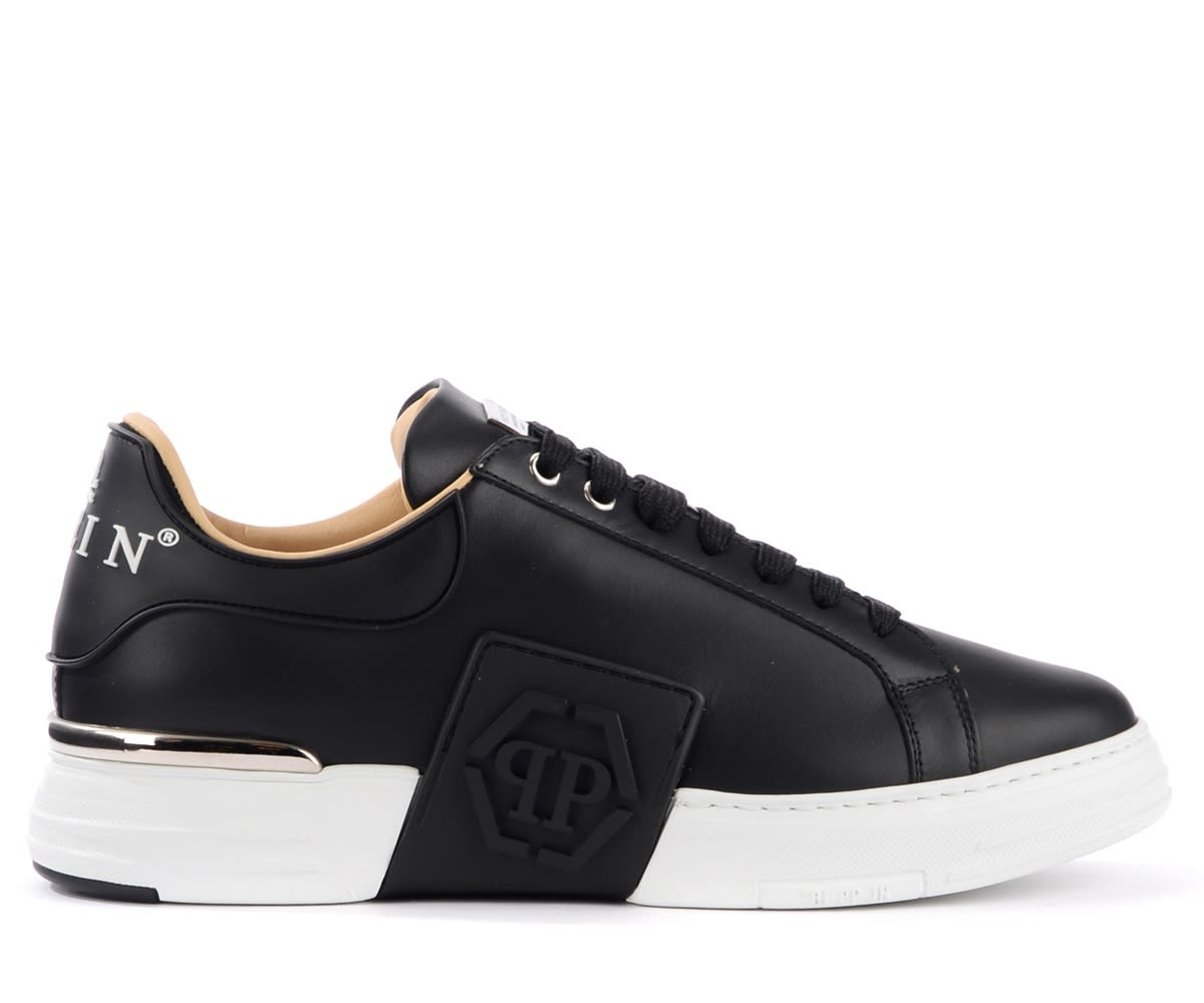 Philipp Plein Hexagon Sneakers In Black Leather