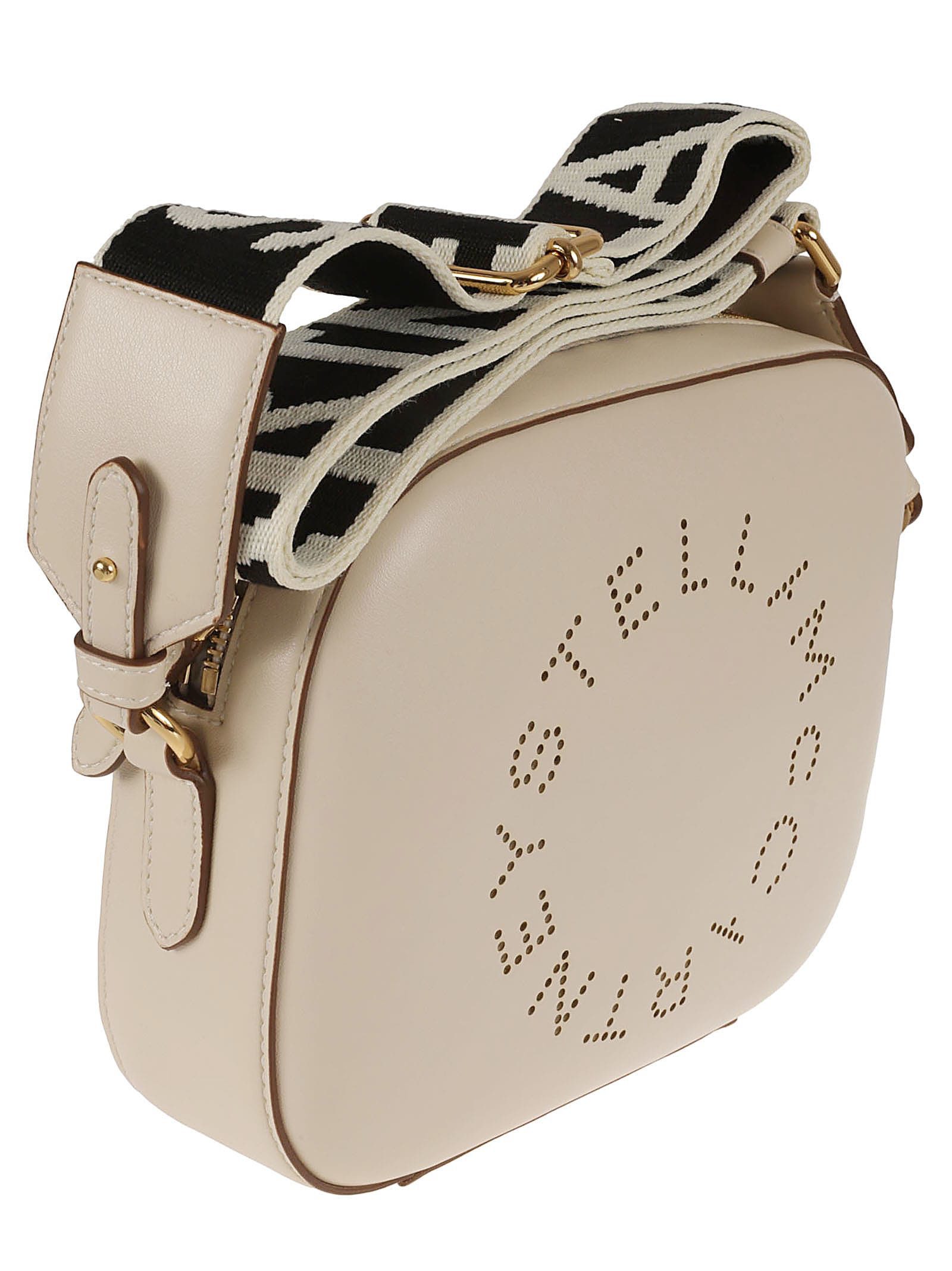 Shop Stella Mccartney Logo Perforated Camera Bag In Pure White