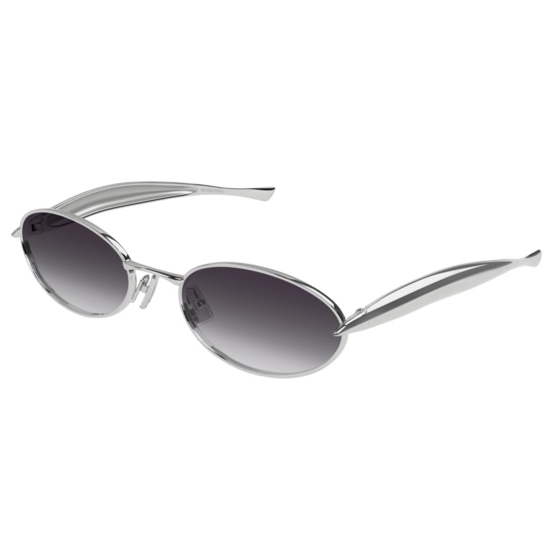 Bottega Veneta Bv1386s Linea Signature Icons 003 Silver Grey Sunglasses In Gray