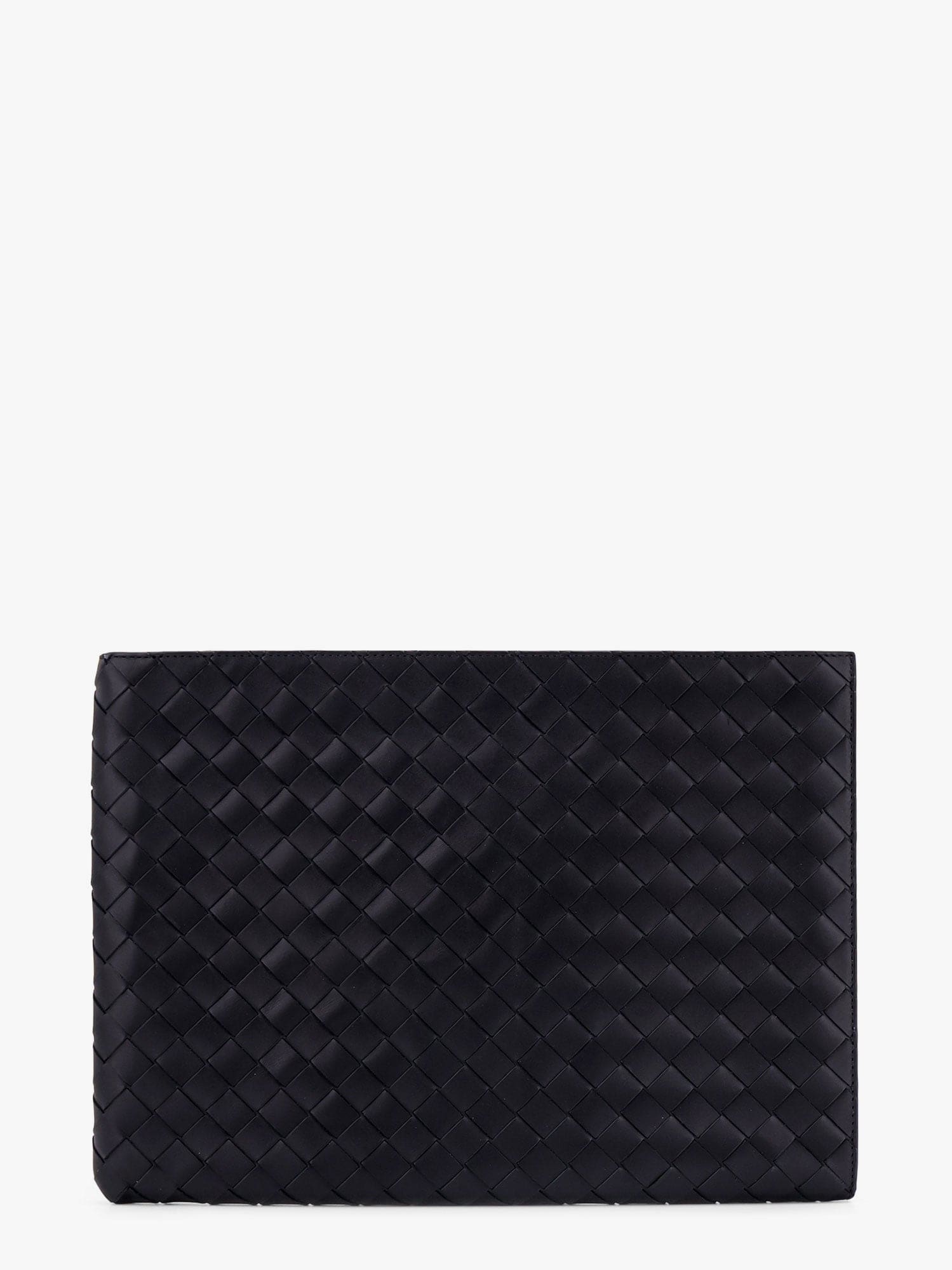 Bottega Veneta Woven Leather Pochette In Black