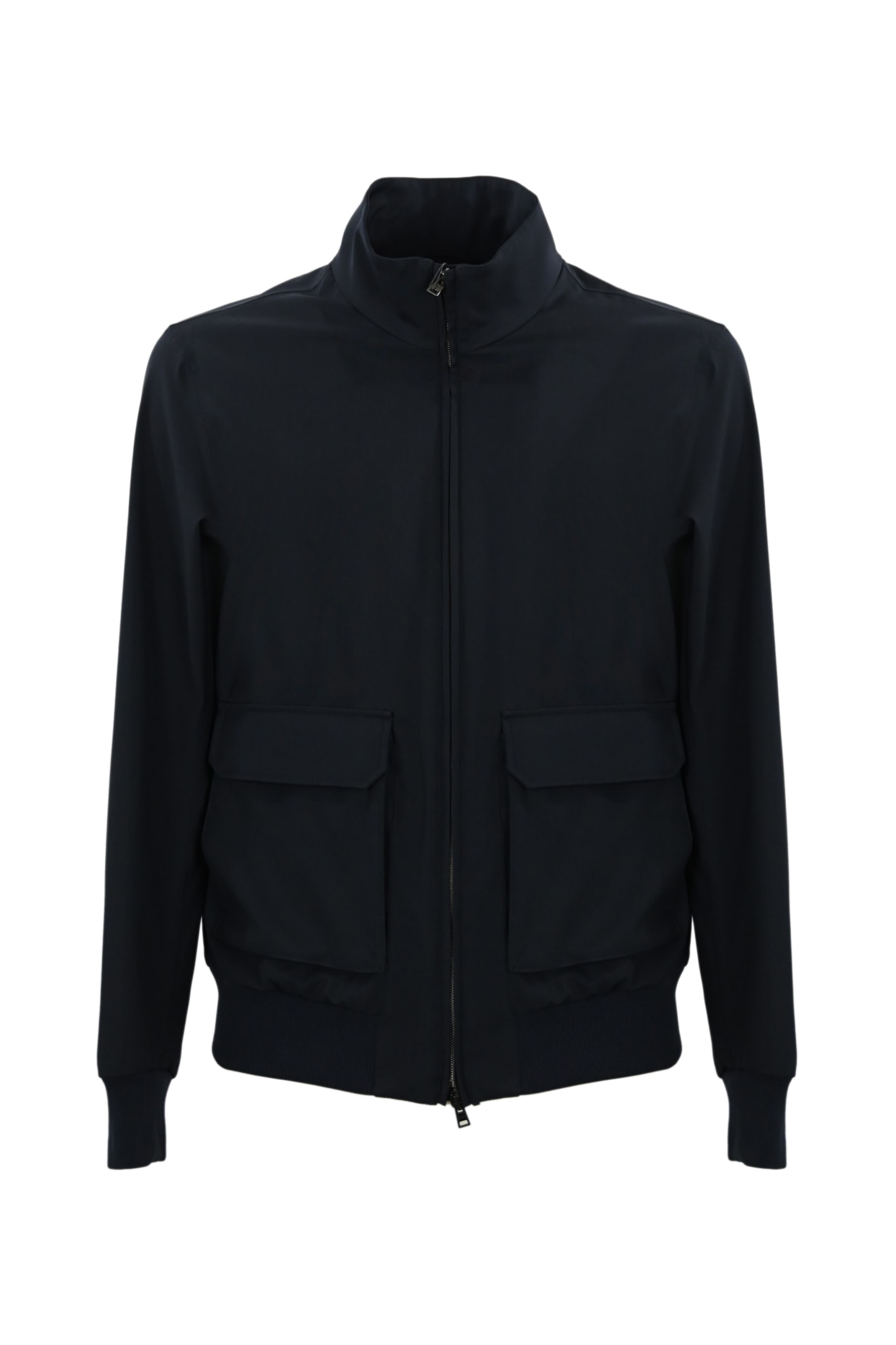 Shop Herno Storm System Wool Bomber In Blu