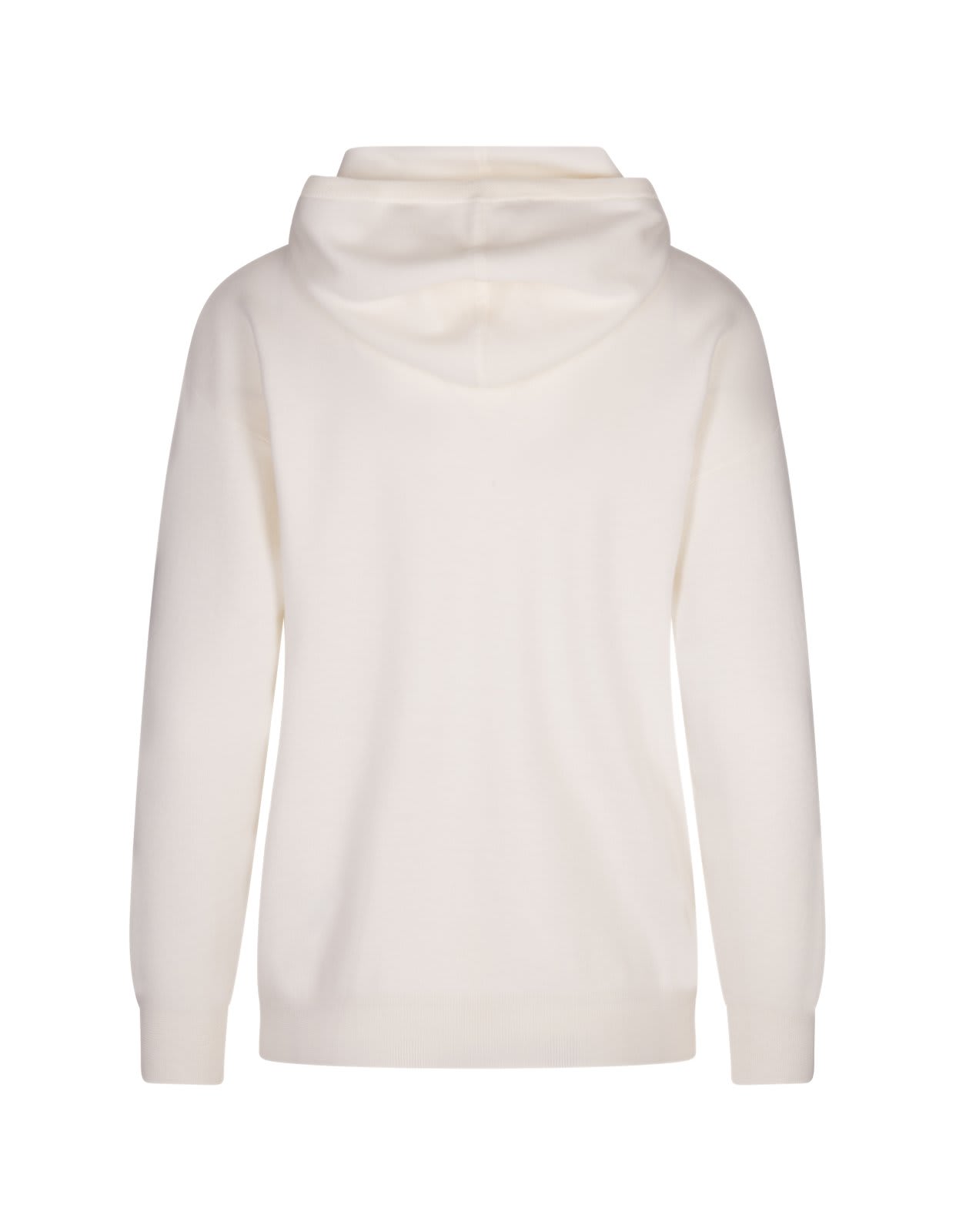 Shop Max Mara Logo Embroidered Drawstring Hoodie In White