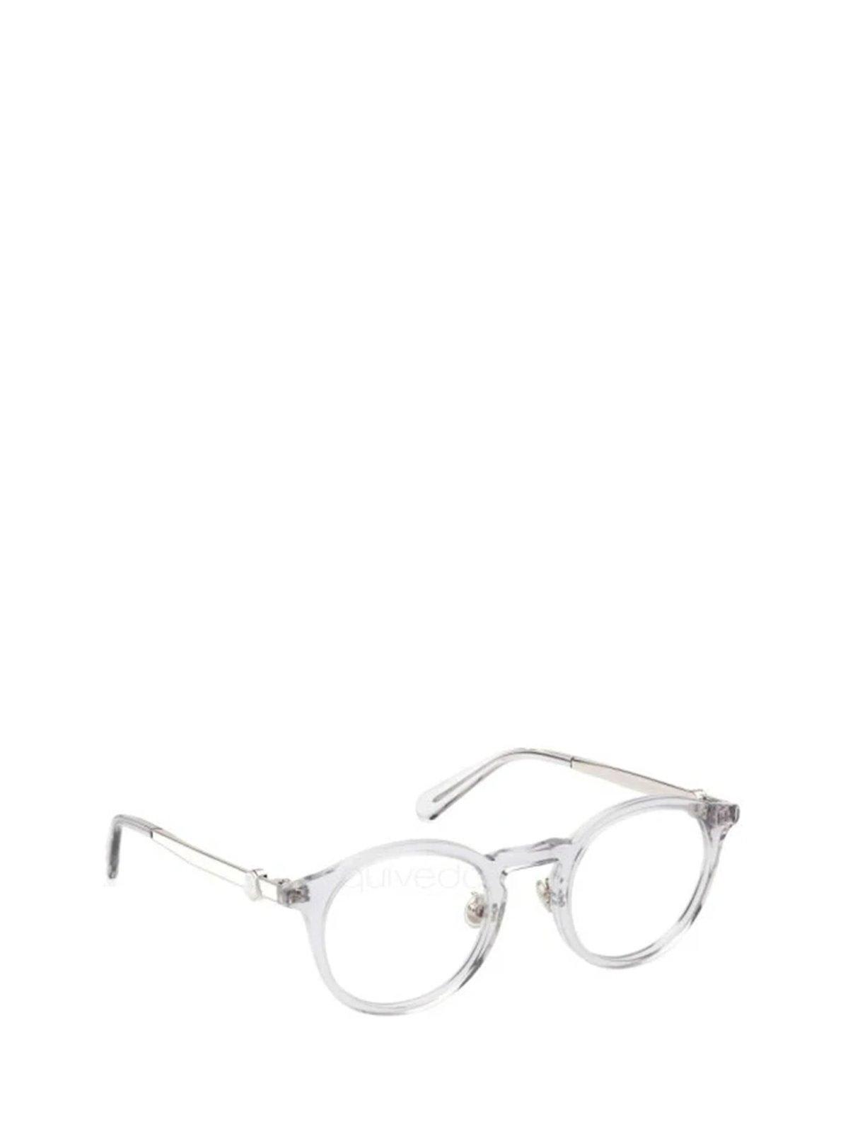 Shop Moncler Round Frame Glasses In 020