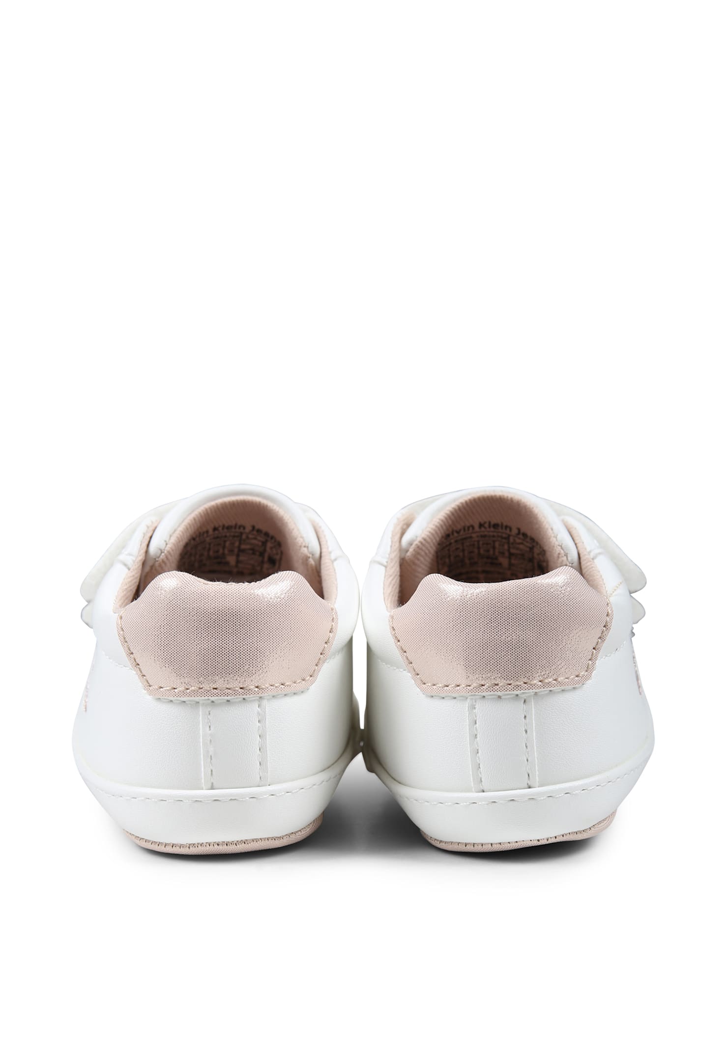 Calvin Klein Ivory Sneakers For Baby Girl With Logo