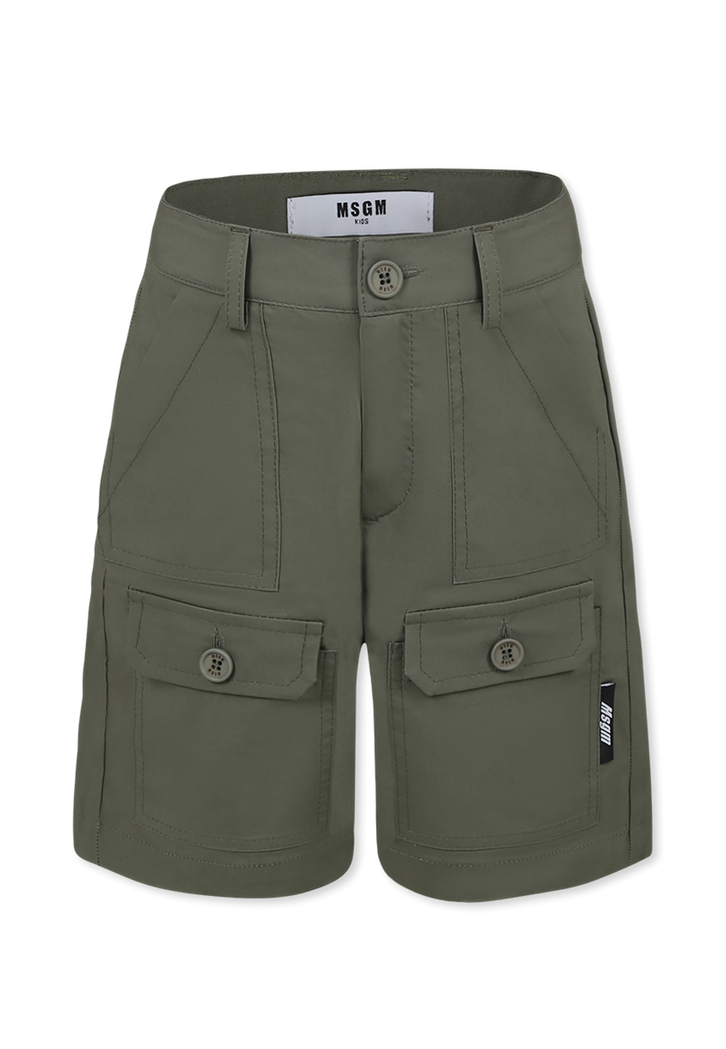 Shop Msgm Green Shorts For Boy