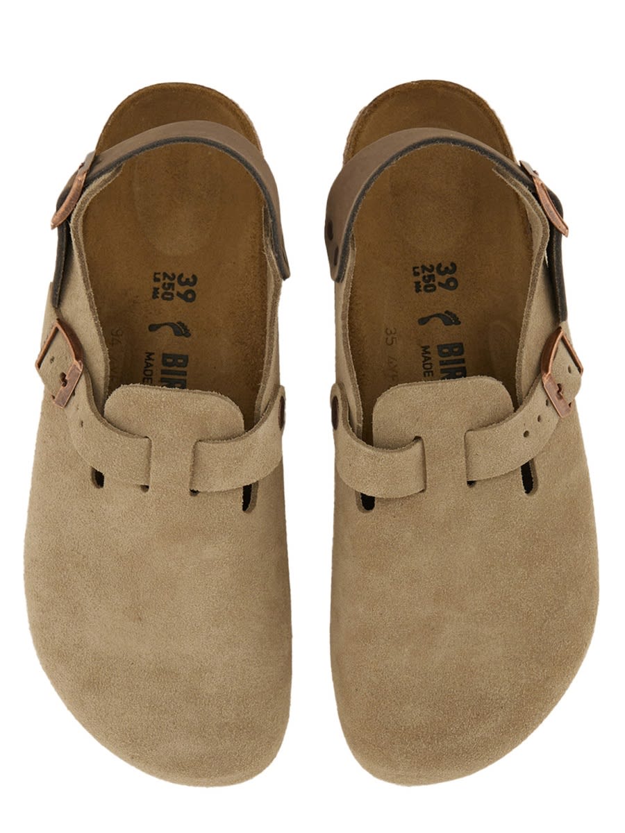Birkenstock Tokio Ii Suede Mule In Gray