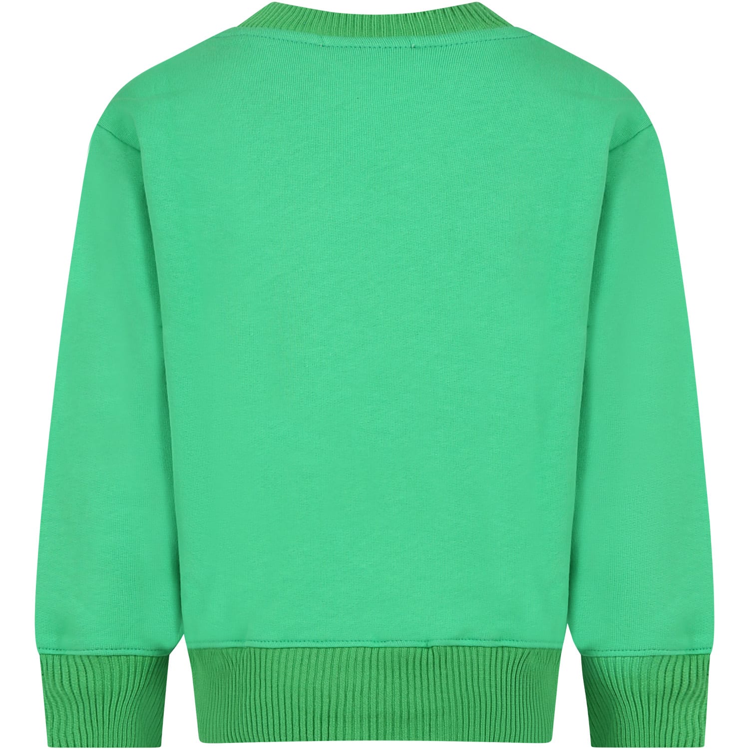 Shop Msgm Green Sweatshirt For Boy With Logo