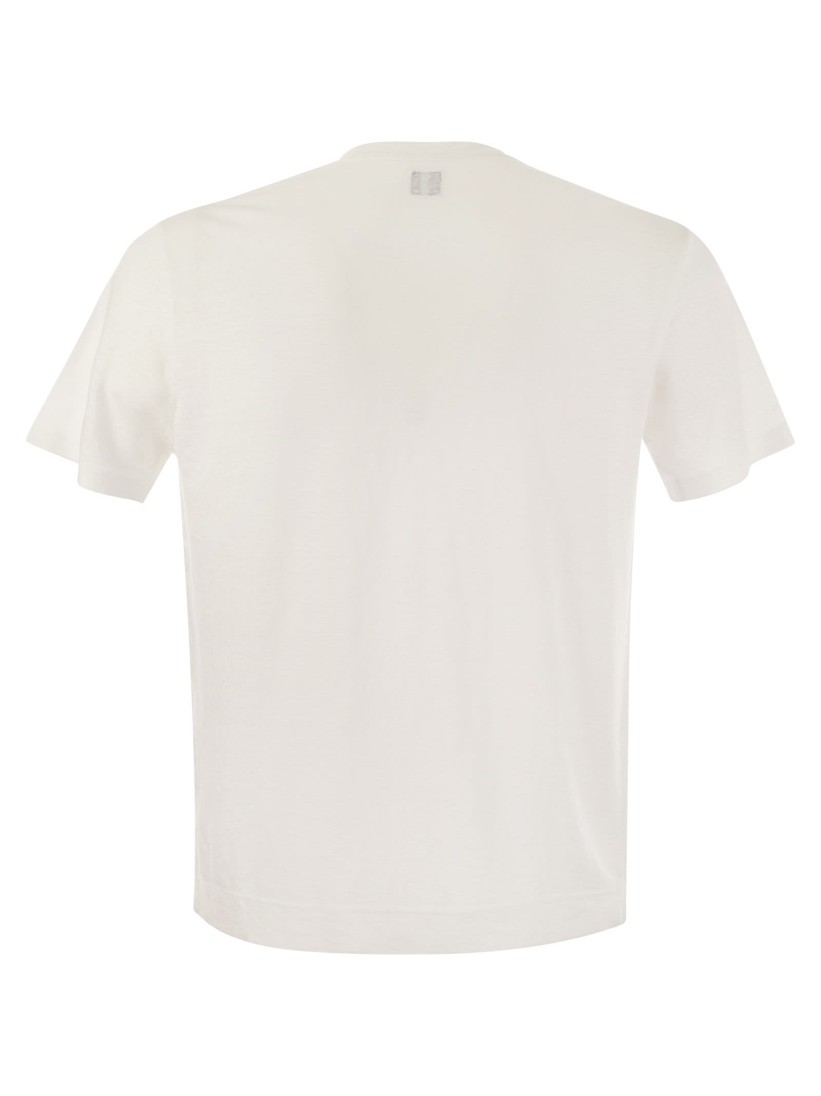 Shop Fedeli Linen Flex T-shirt In White