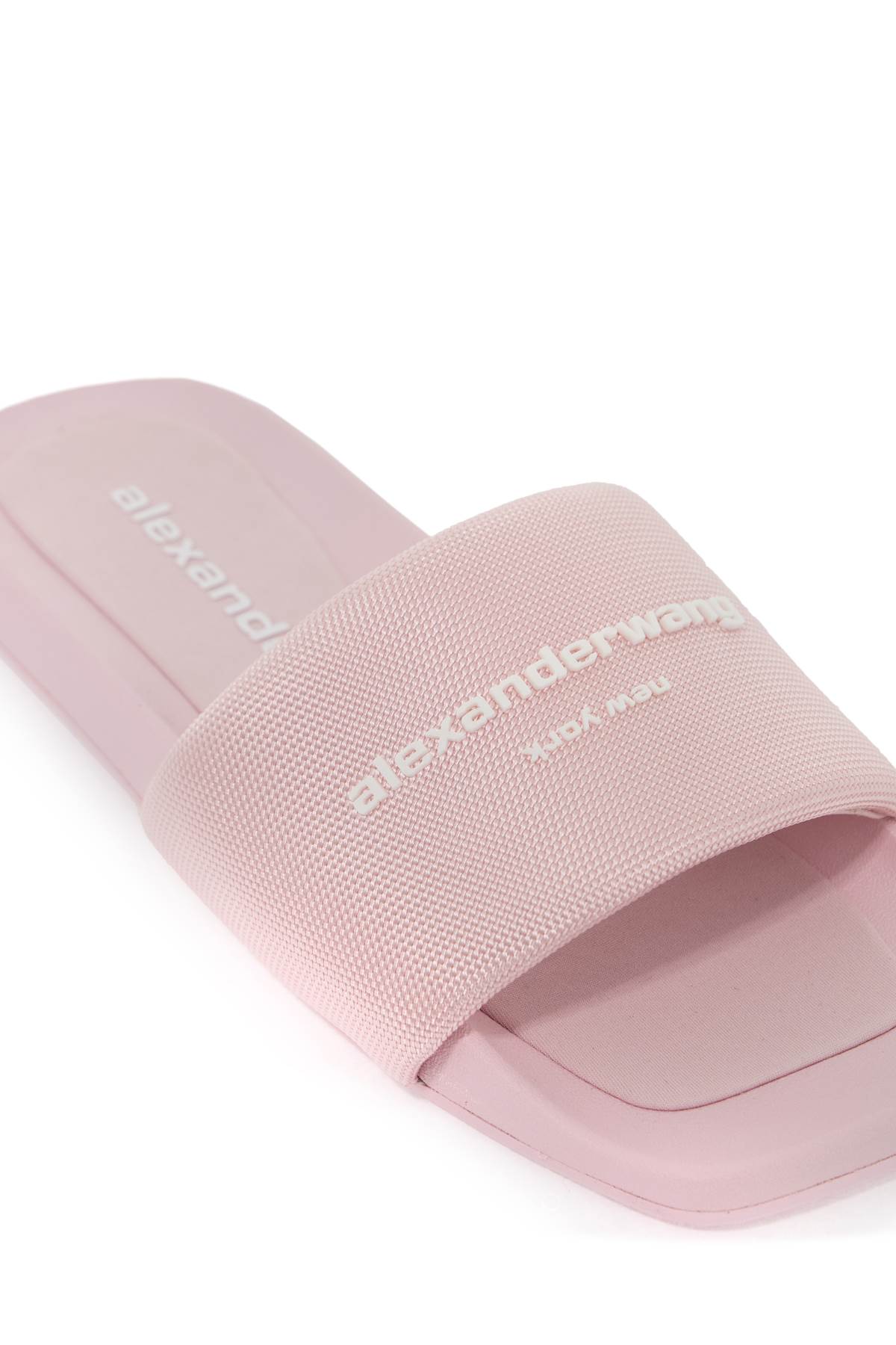 Shop Alexander Wang Slides With Branded Strap In Light Pink (pink)