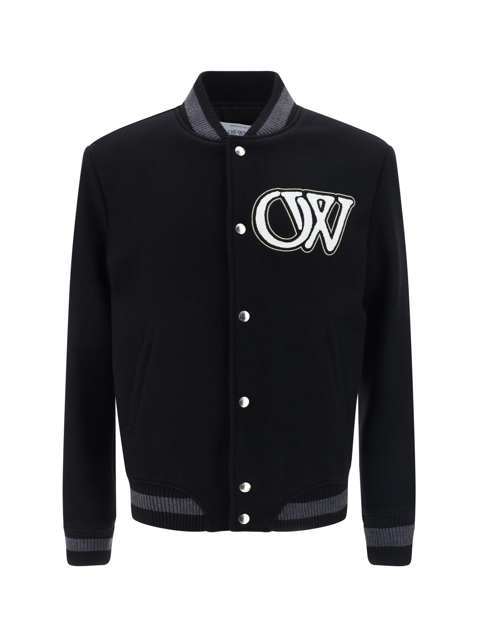 Shop Off-white College Jacket In Black/white