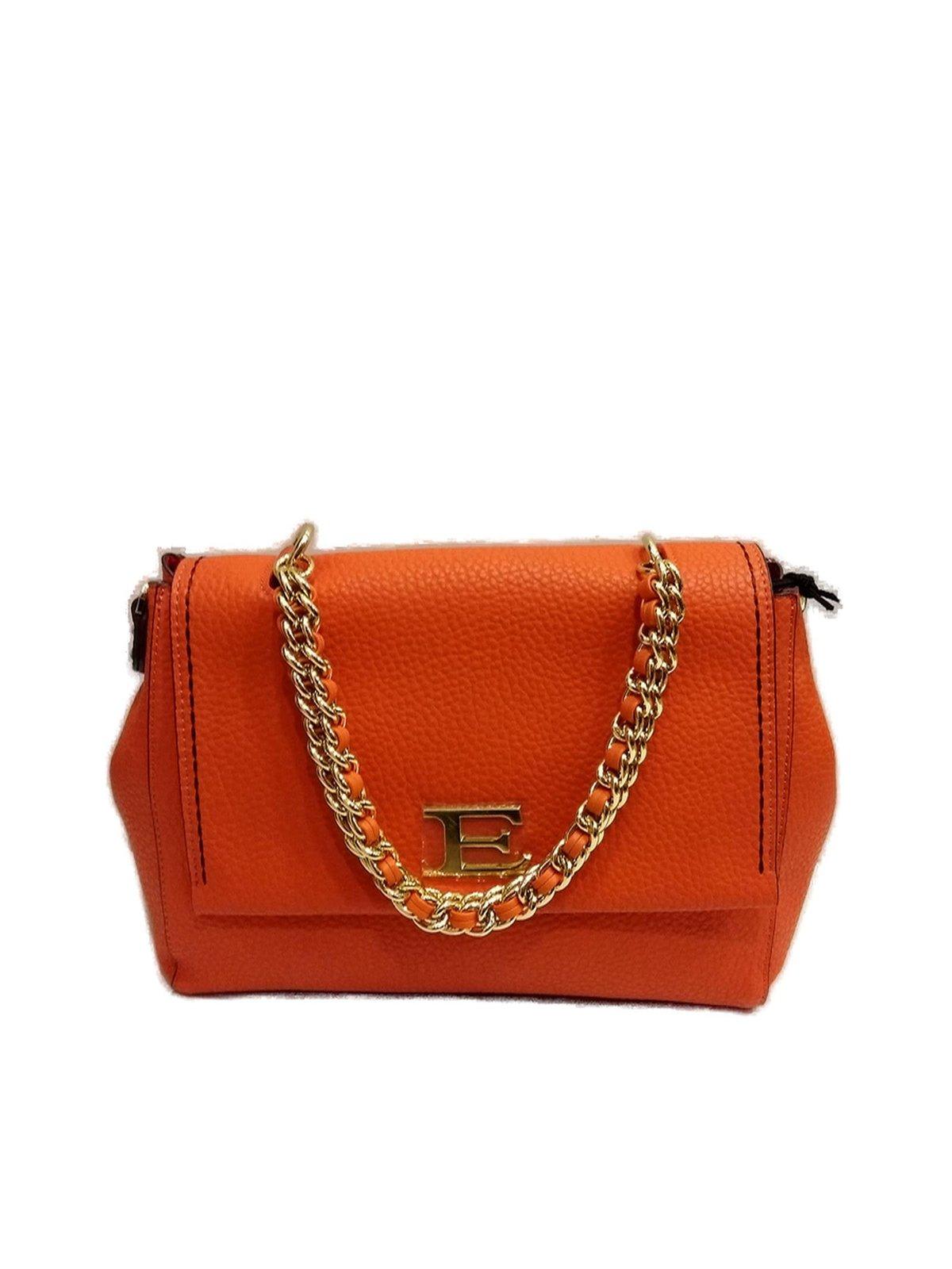 Shop Ermanno Scervino Chain-linked Shoulder Bag In Orange