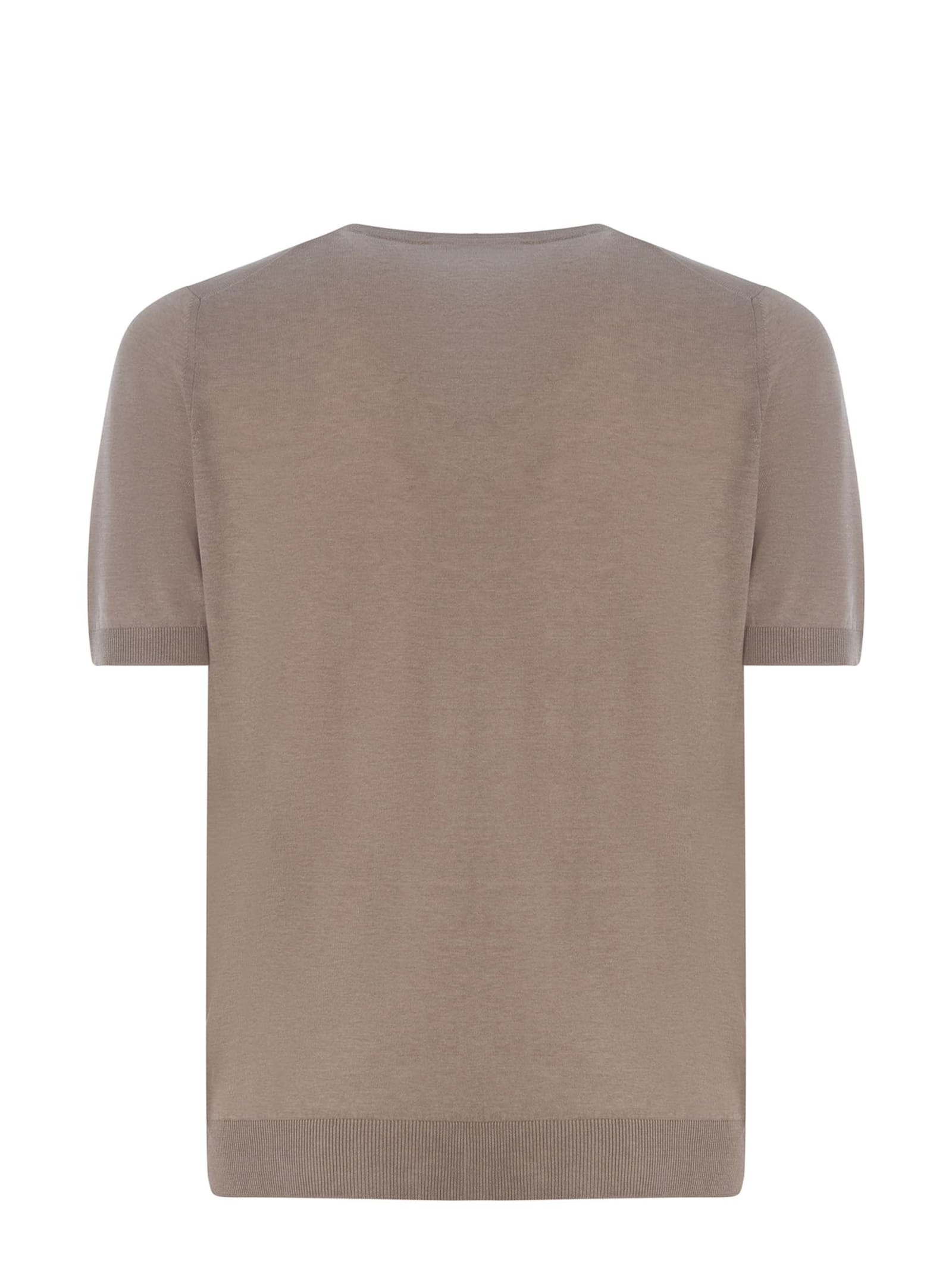 Shop Tagliatore T-shirt  Made Of Silk In Dove Grey