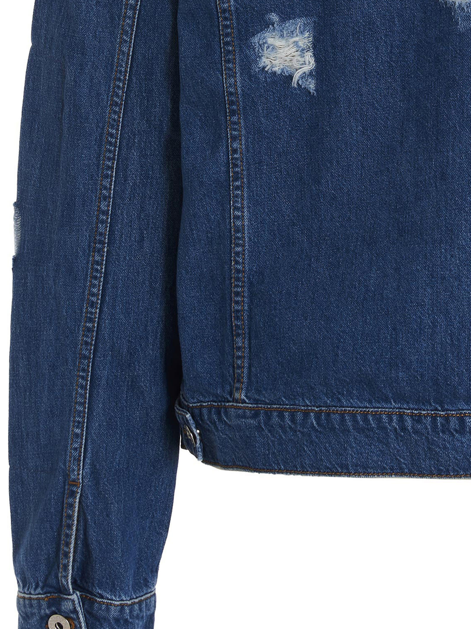 Shop Jw Anderson Distressed Jacket In Blue