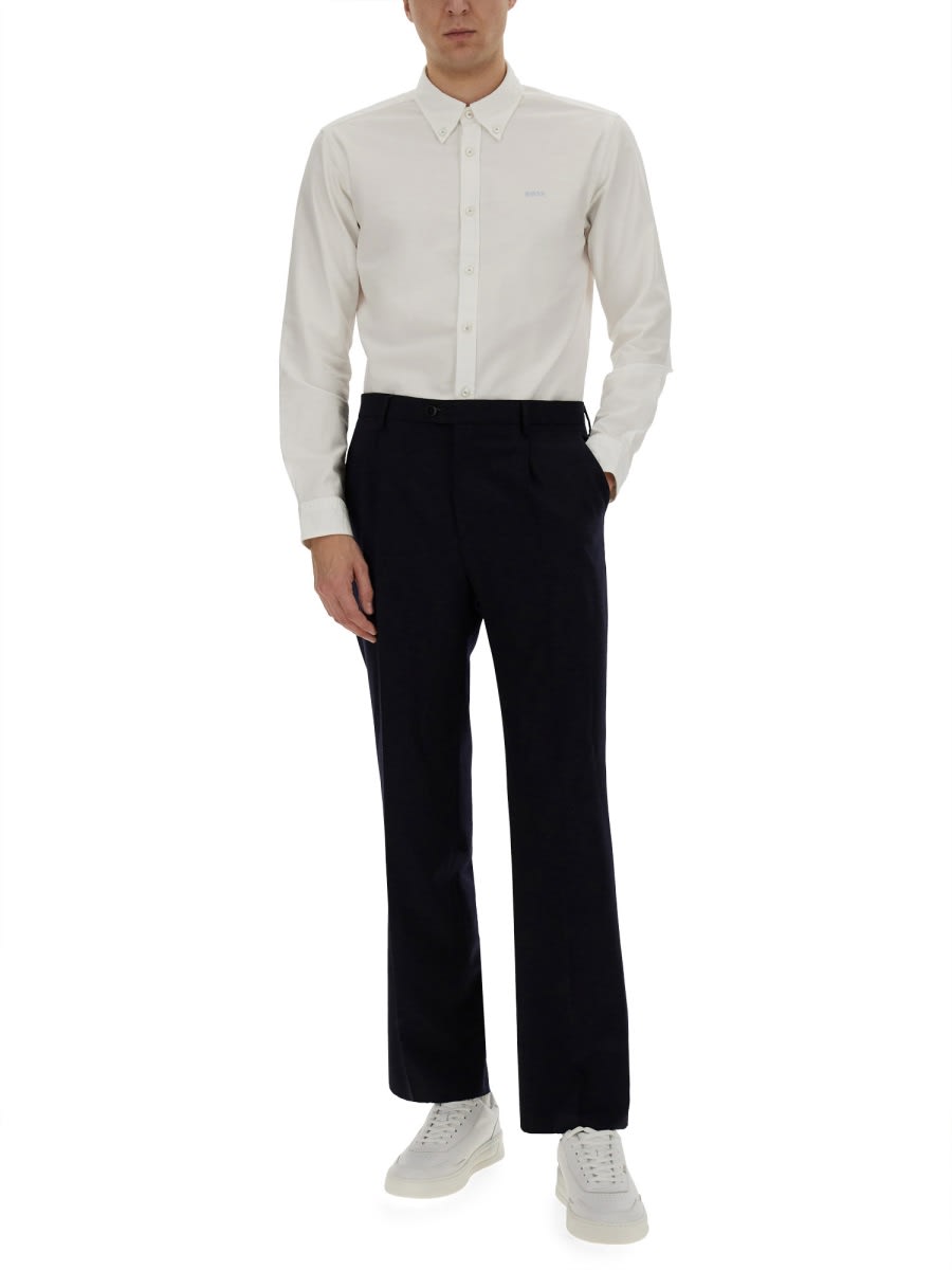 Hugo Boss Regular Fit Shirt With Long Sleeves In White