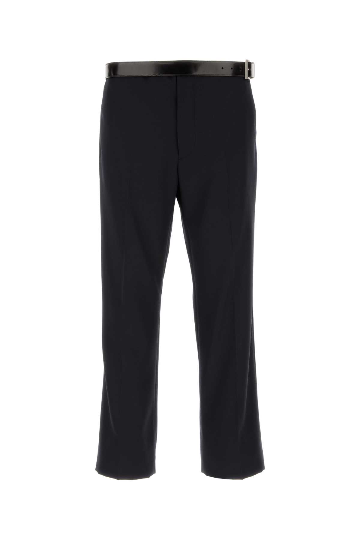 Shop Prada Midnight Blue Wool Pant In Blubruciato