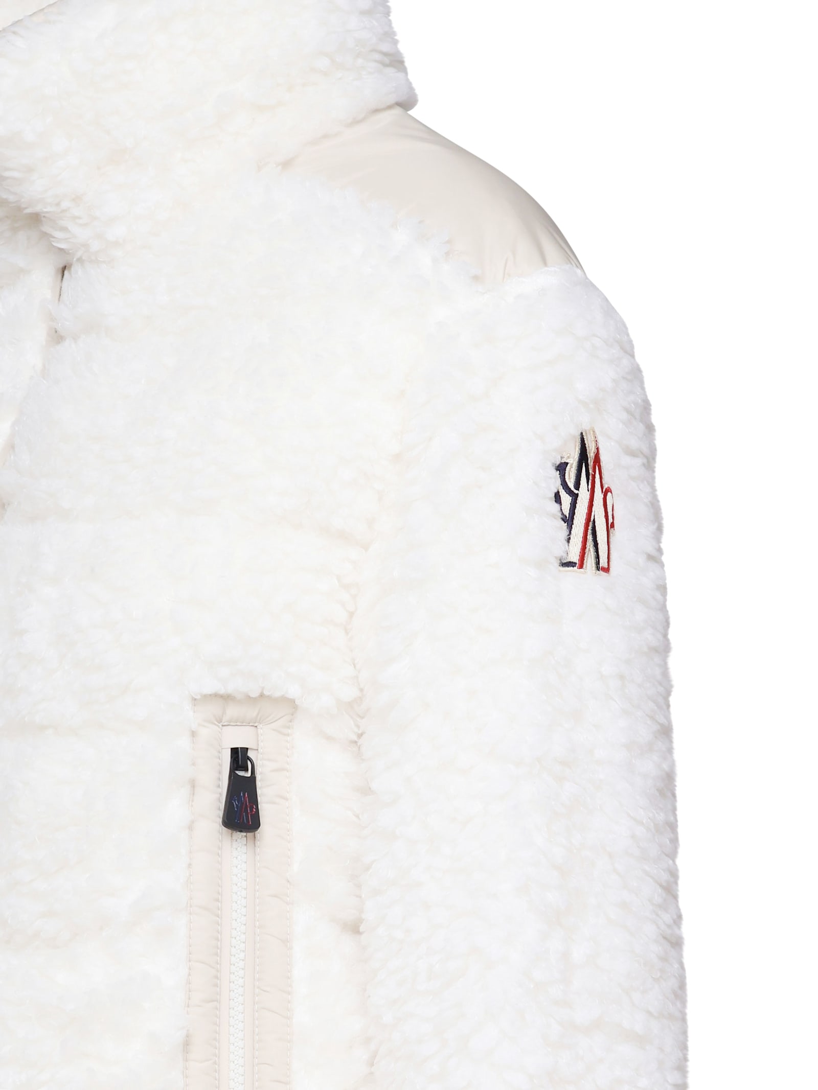 Shop Moncler Fur Effect Down Jacket In White