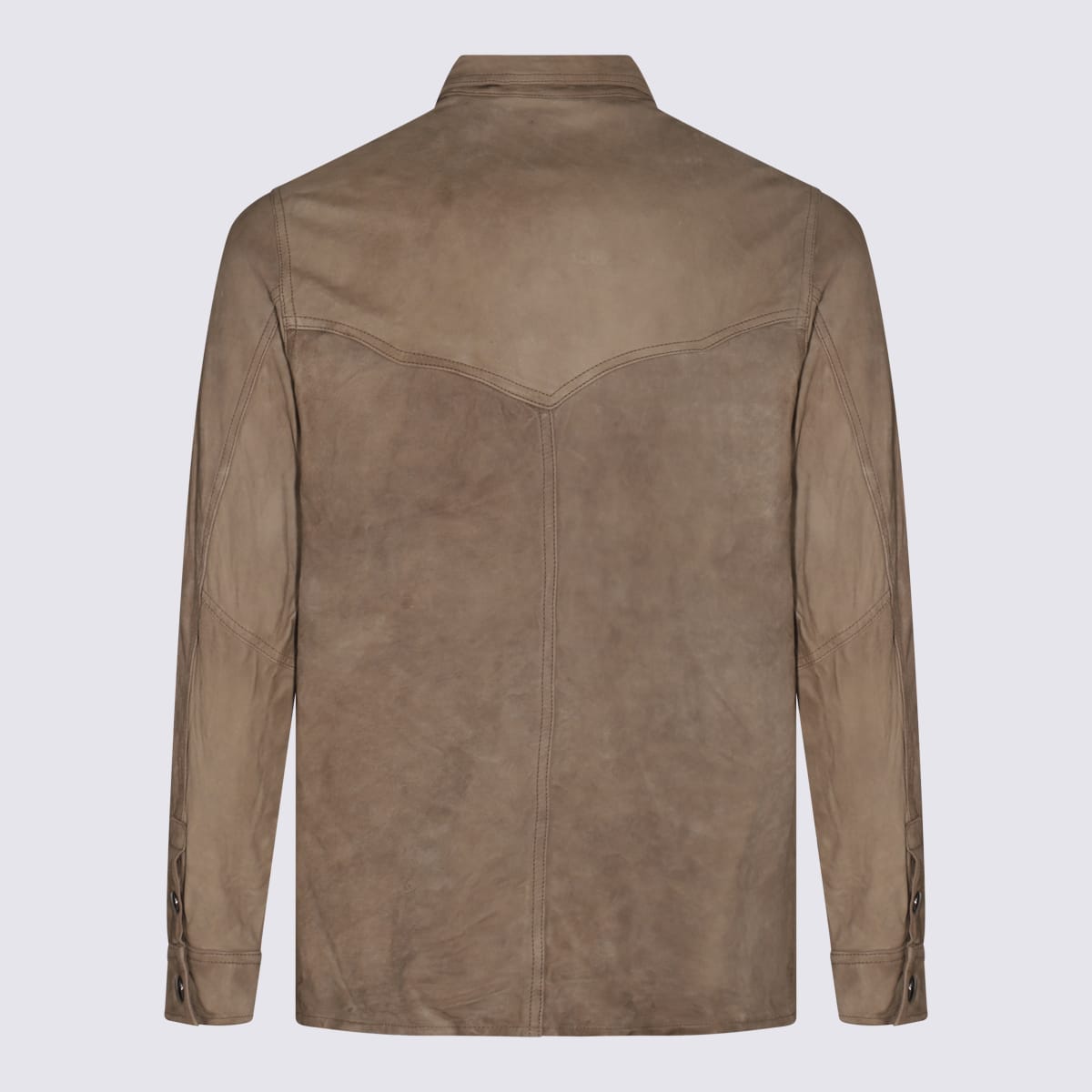 Brown Leather Western Jacket