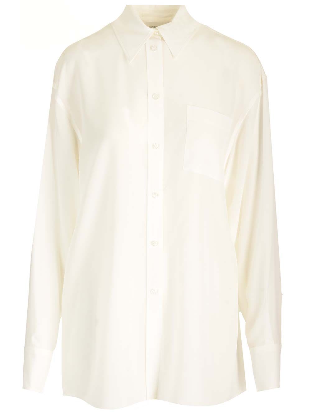 Sportmax Crepe De Chine Shirt In Bianco