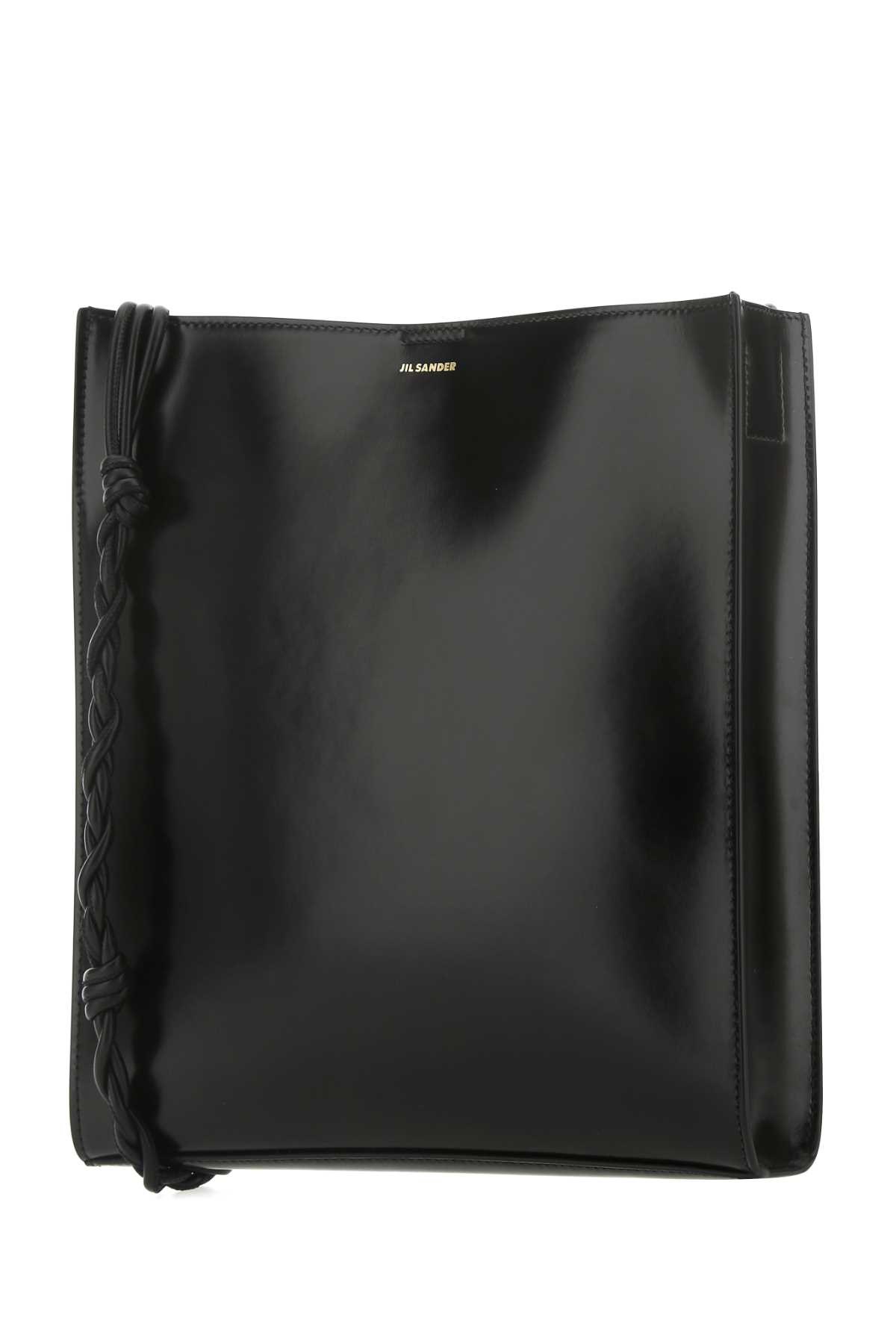 Jil Sander Black Leather Large Tangle Shoulder Bag In 001
