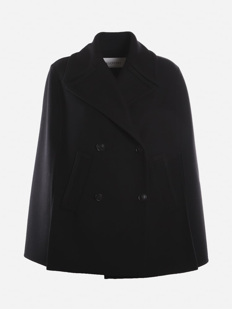 Valentino Double-breasted Wool Cape