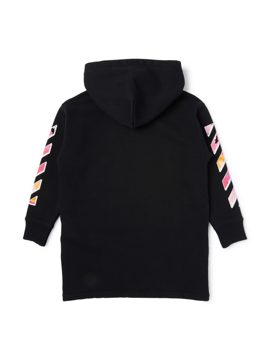 Off-white Watercolor Hoodie Dress In Black