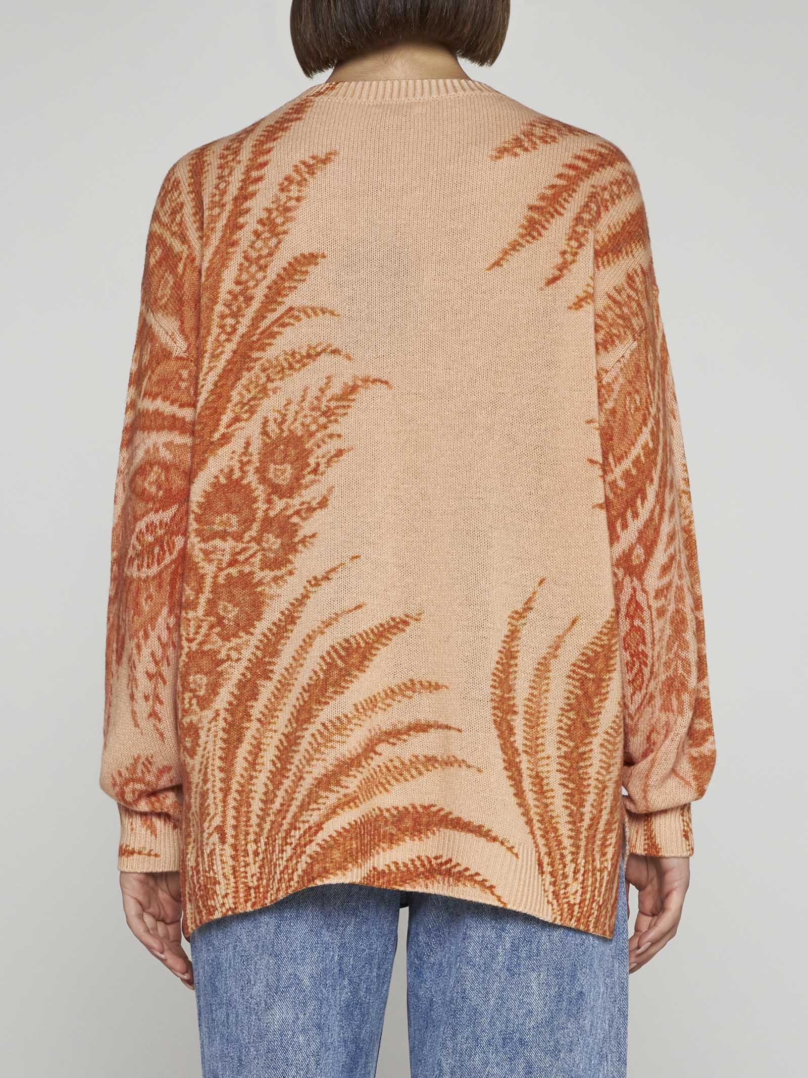 Shop Etro Tamara Jacquard Wool Sweater In Arancio