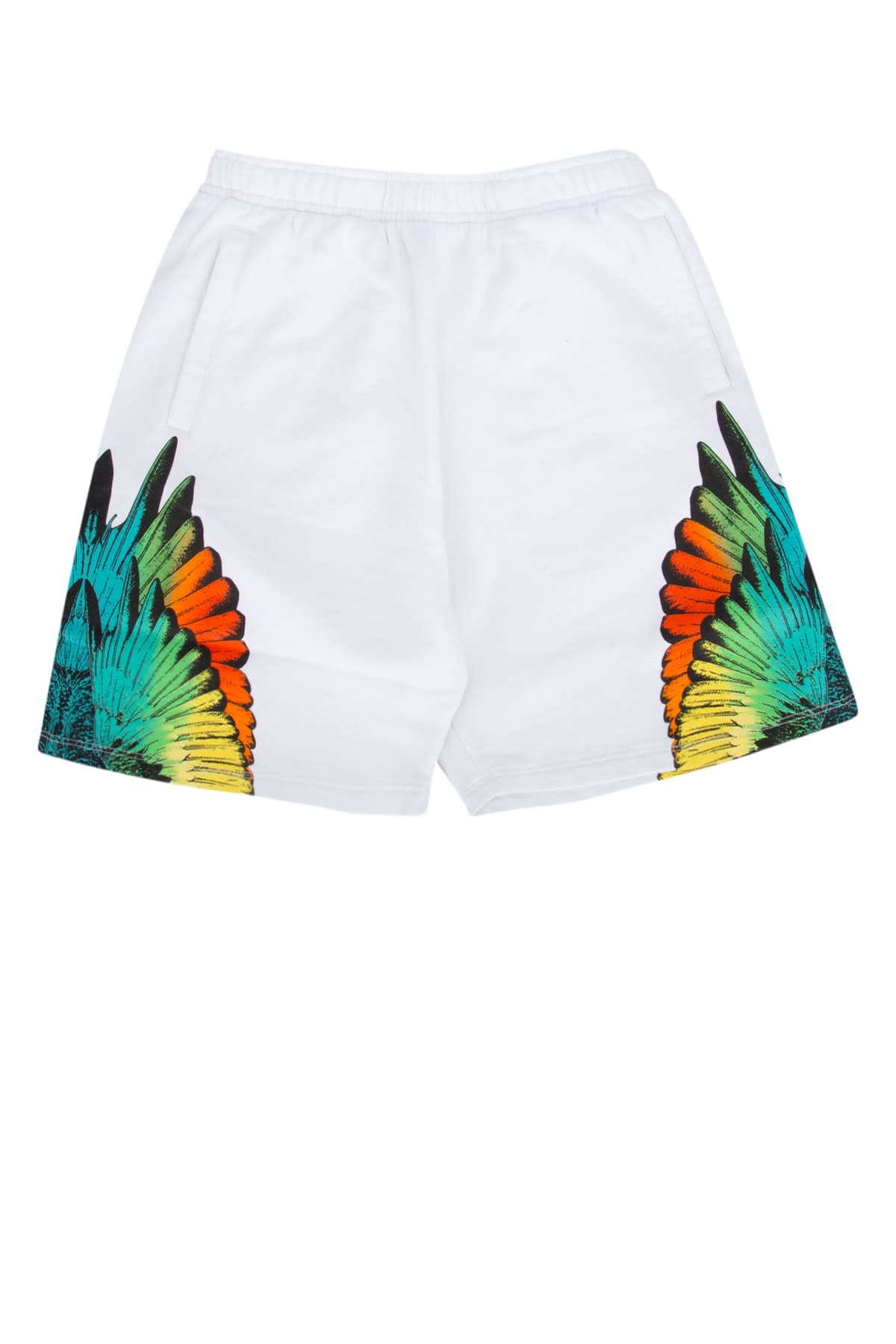 Marcelo Burlon County Of Milan Icon Wings Relax Sweatshorts White Multi In Whitemulti