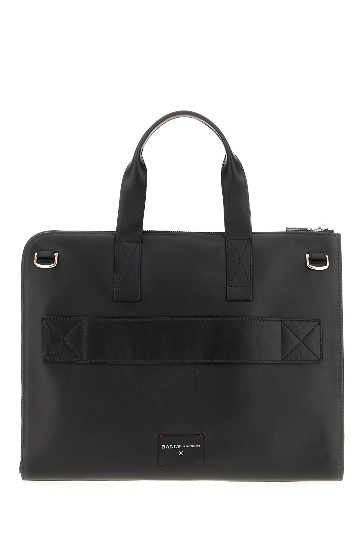 Bally Smooth Leather Document Case With Shoulder Strap In F010