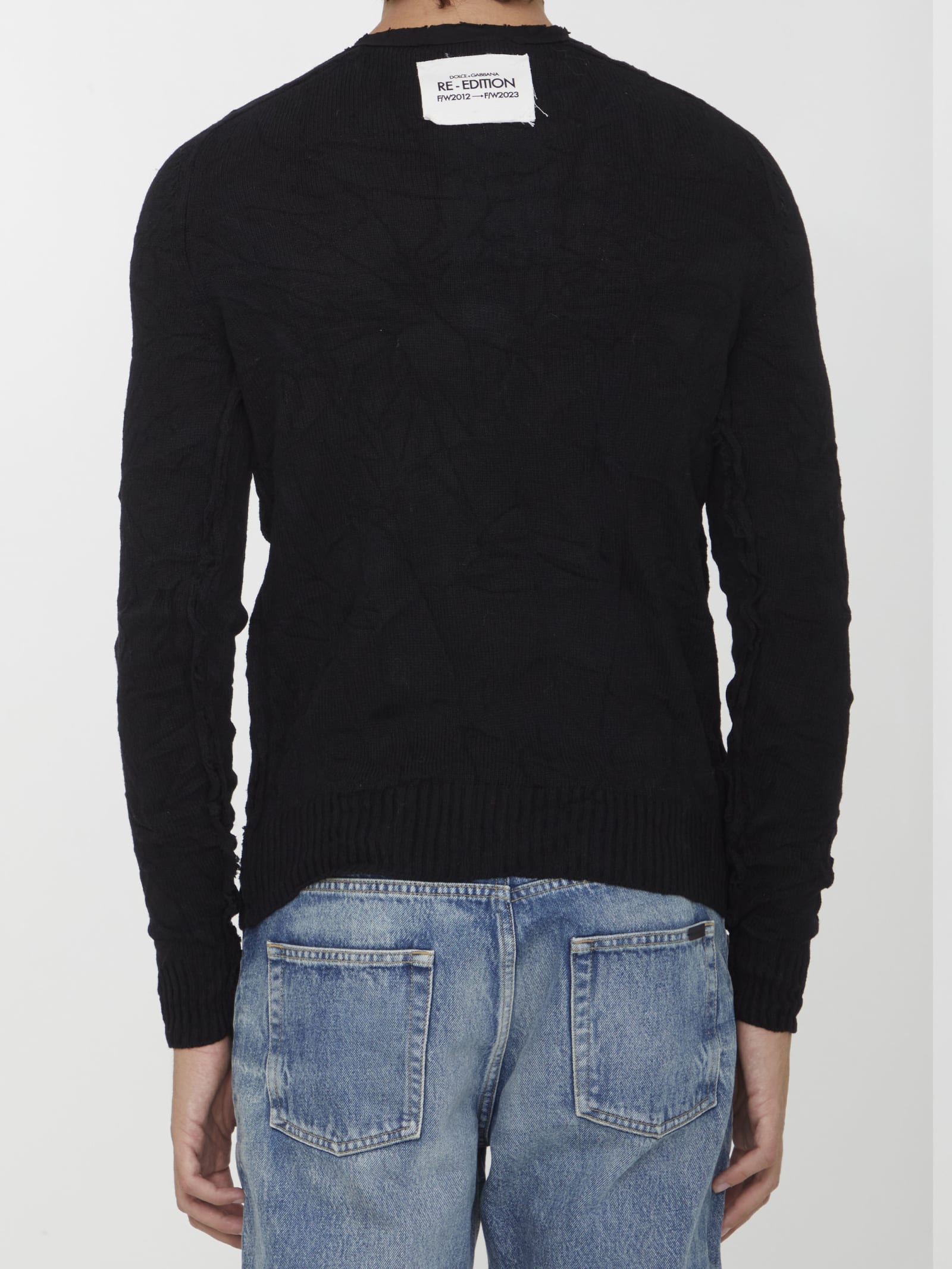 Shop Dolce & Gabbana Re-edition Wool Jumper In Black