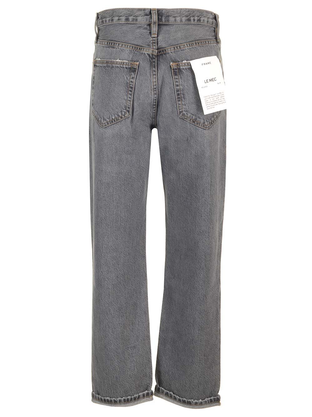 Shop Frame Le Mec Straight Leg Jeans In Grey