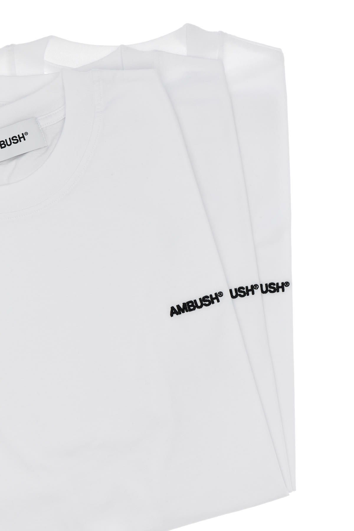 Ambush Cotton Crew-neck T-shirt Trio Set In Blanc