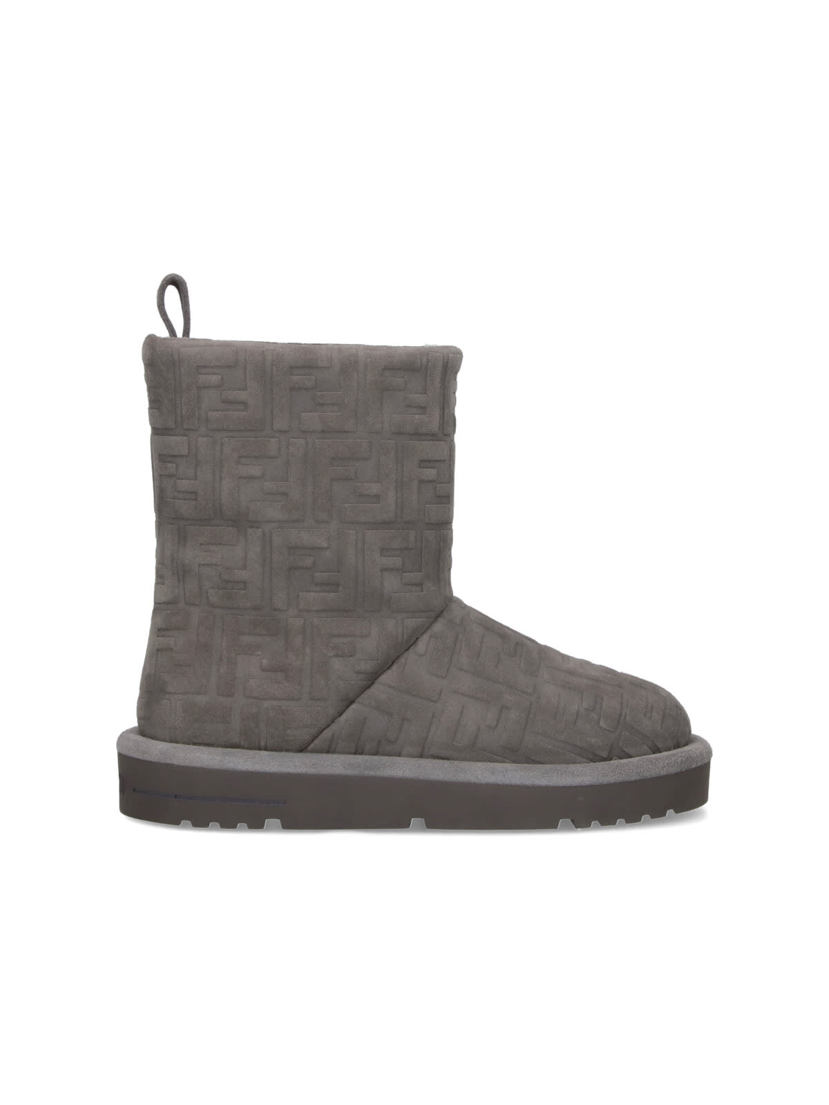 Fendi Apres Chic Boots In Steel Suede Women In Gray