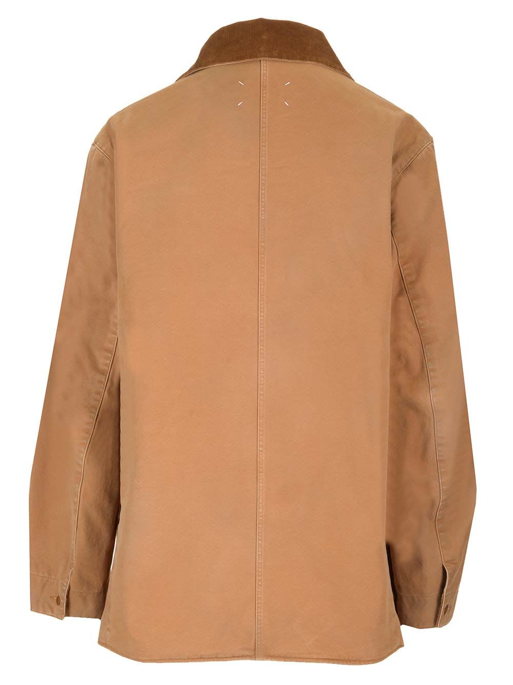 Shop Maison Margiela Sportsjacket Beige